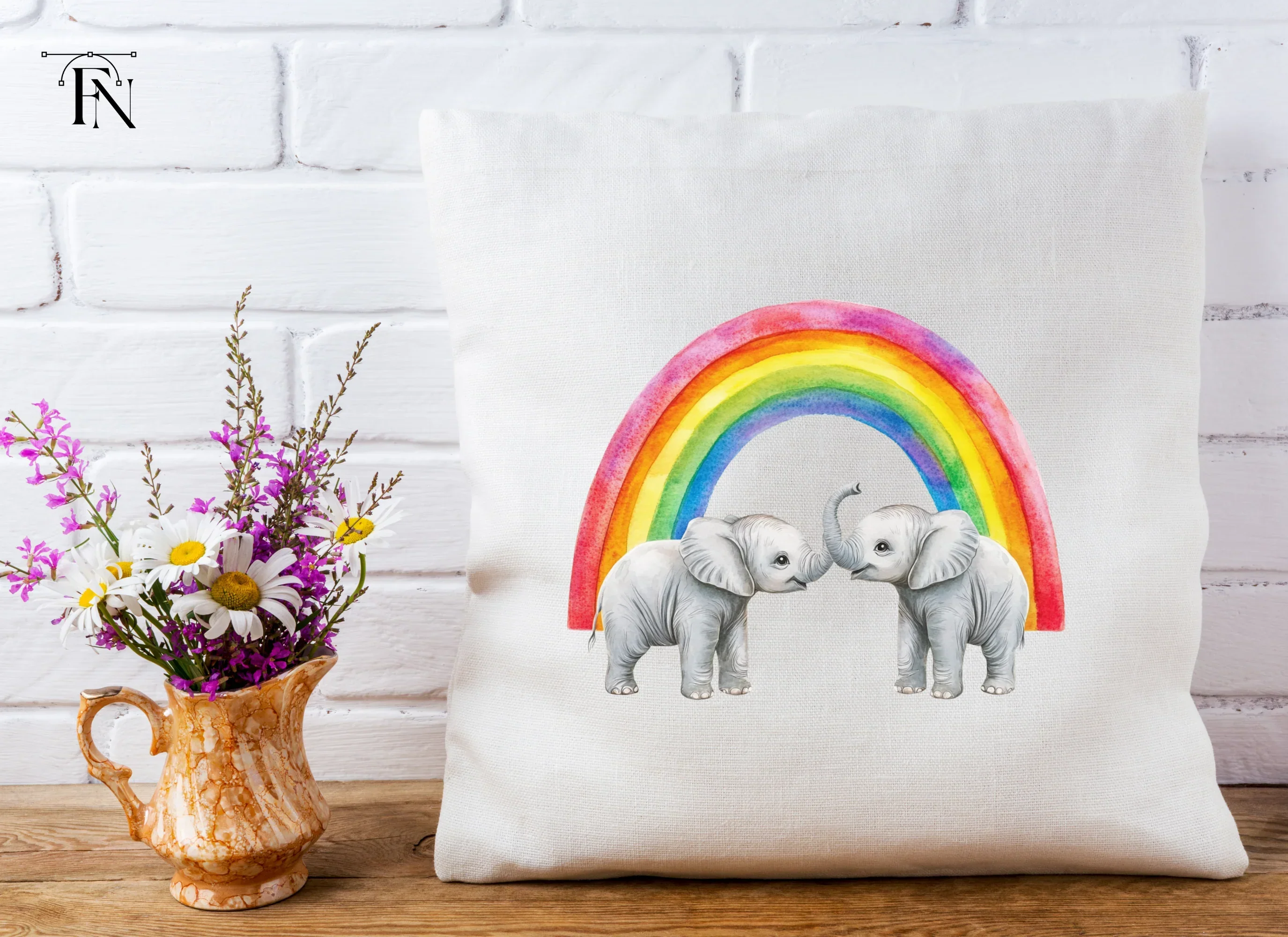 Rainbow Baby Elephant Clipart Bundle - Image 5