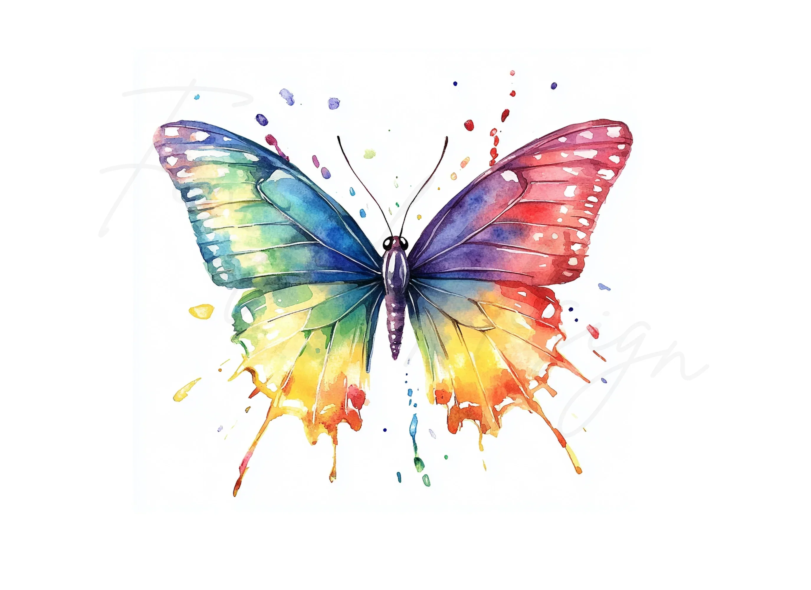 Rainbow Butterfly Clipart Bundle - Image 2