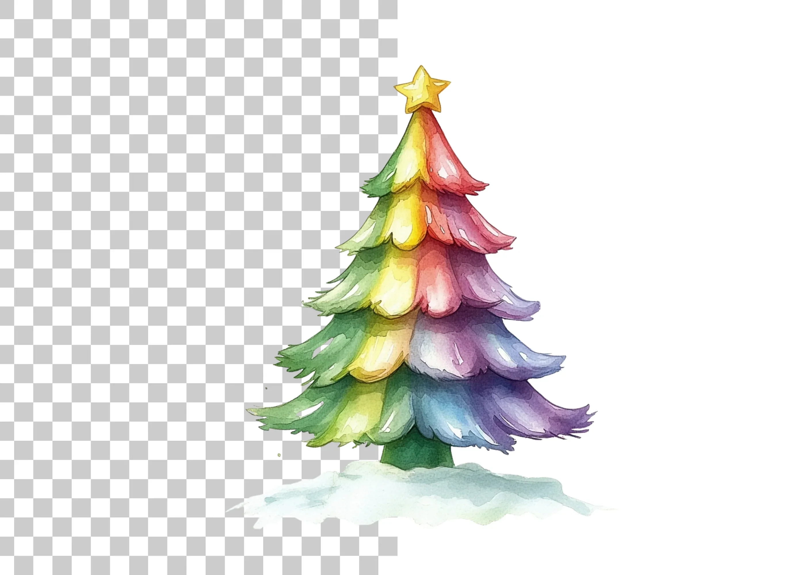 Rainbow Christmas Tree Clipart Bundle - Image 2