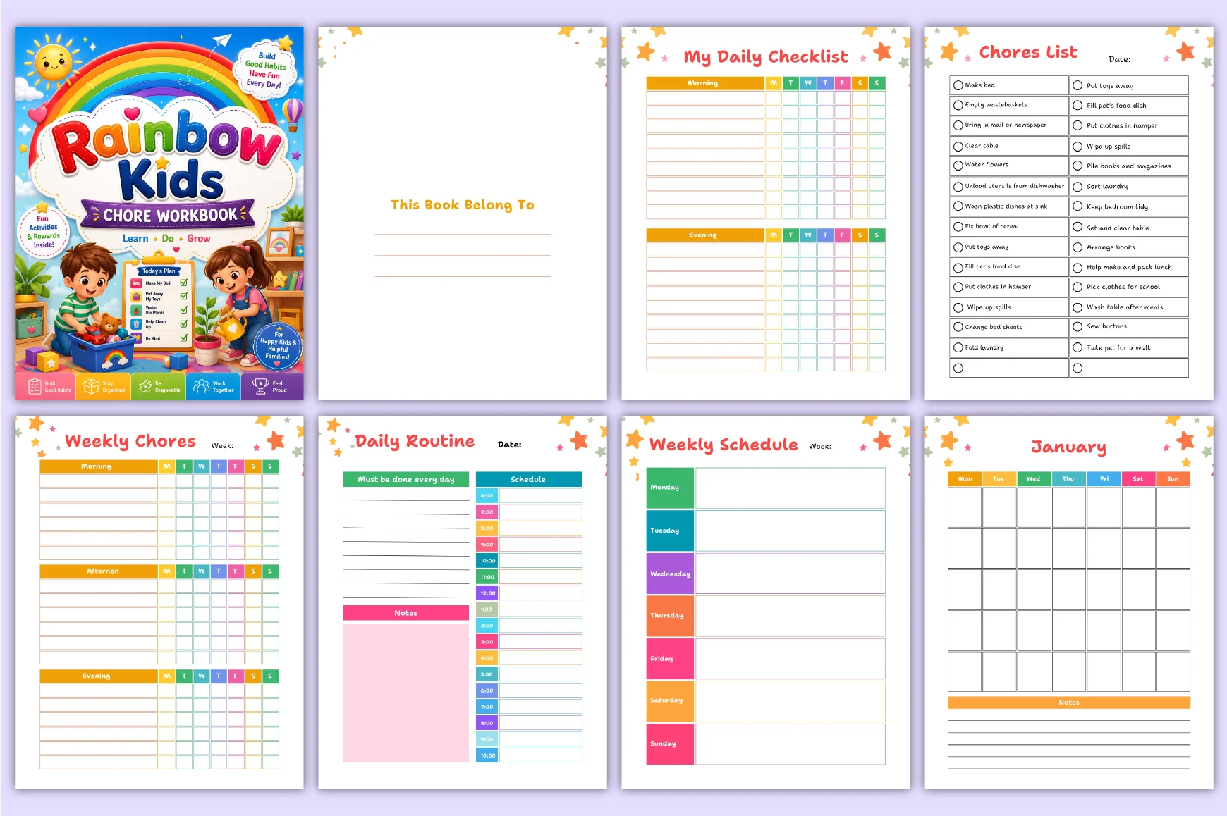 Rainbow Kids Chore Workbook - Image 3