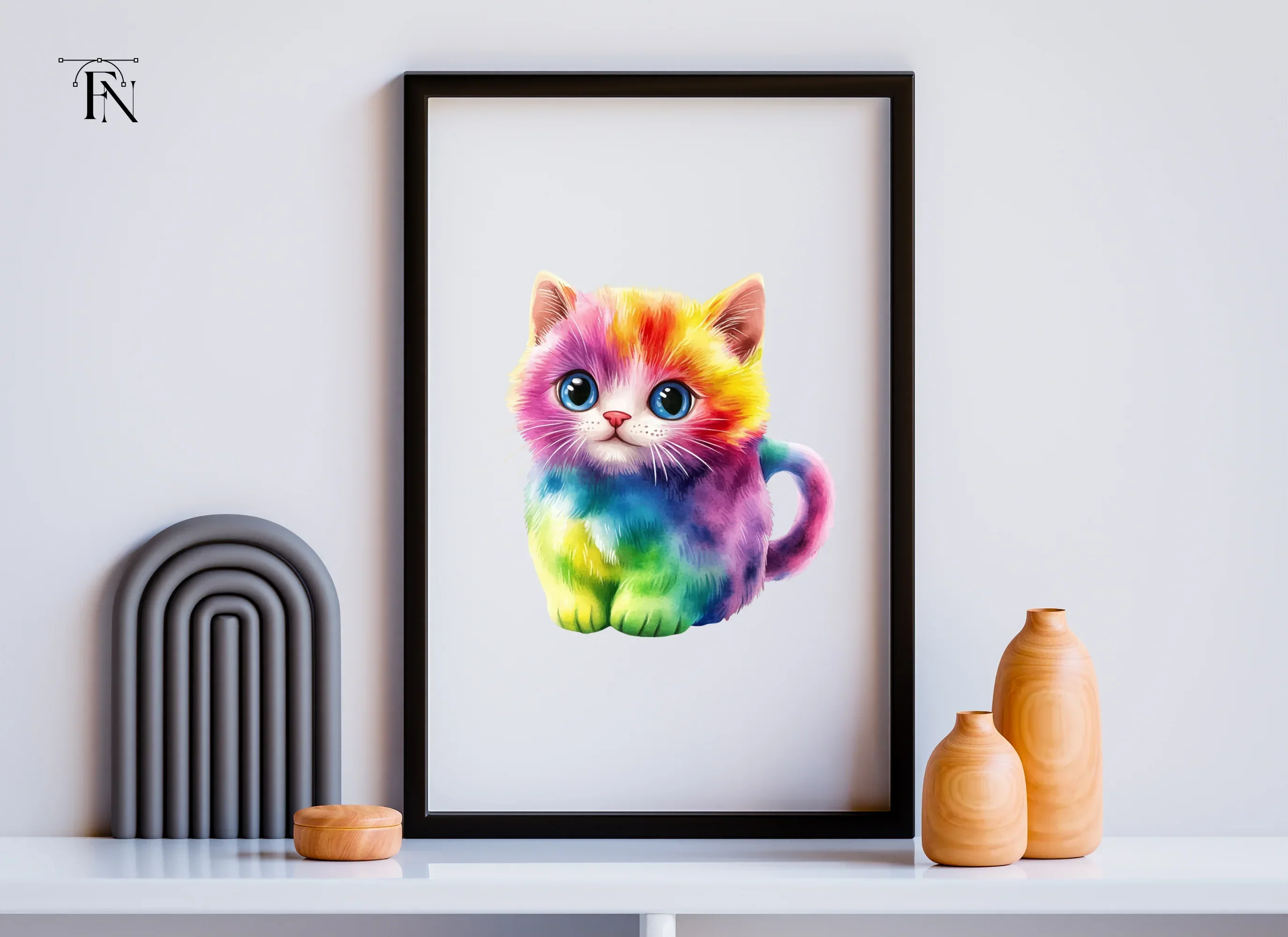 Rainbow Kitten Clipart Bundle - Image 3