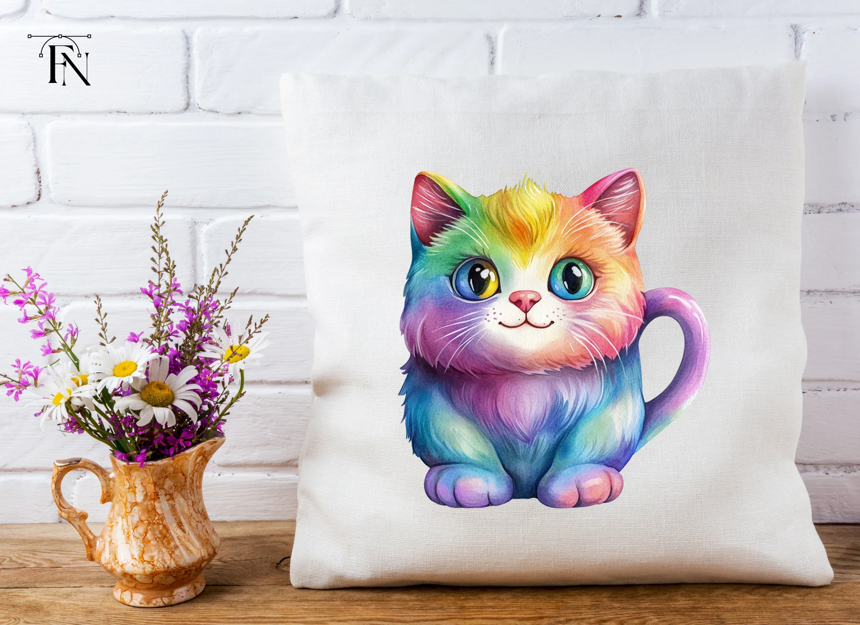 Rainbow Kitten Clipart Bundle - Image 4