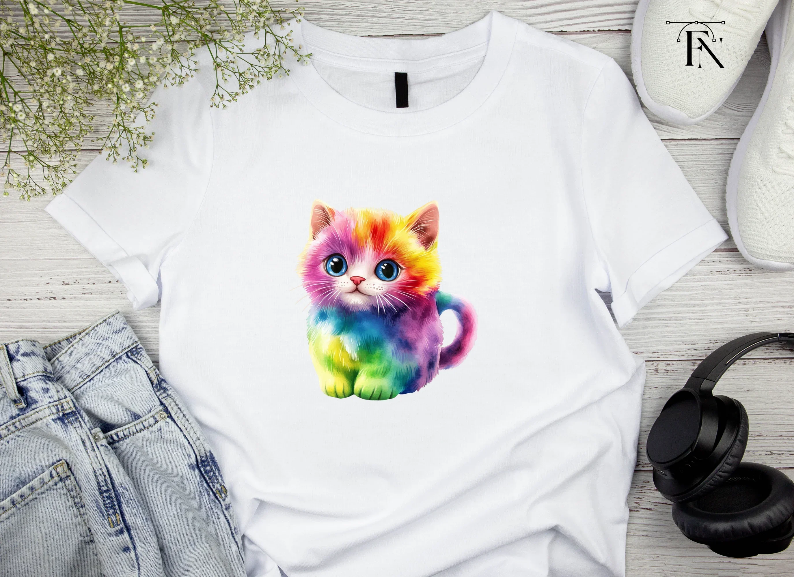 Rainbow Kitten Clipart Bundle - Image 5