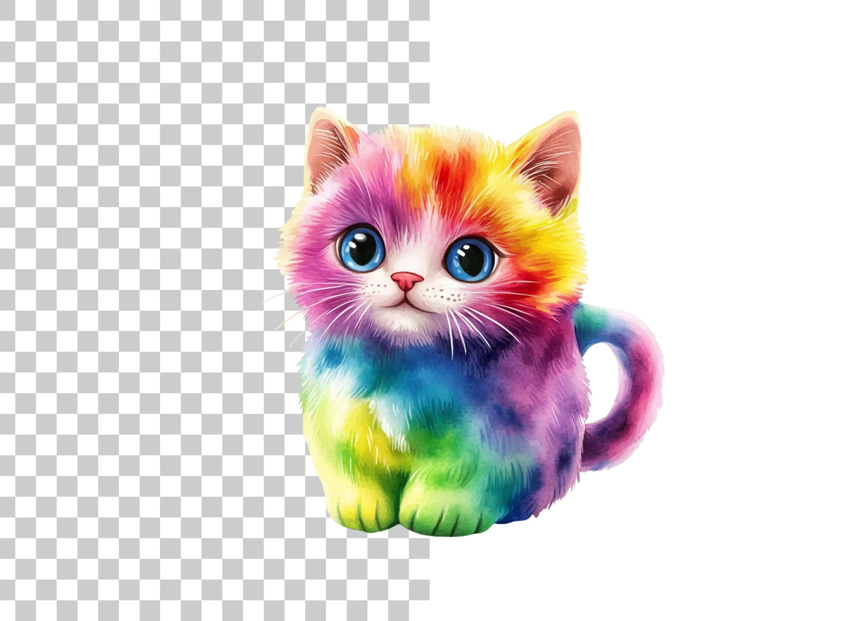 Rainbow Kitten Clipart Bundle - Image 6