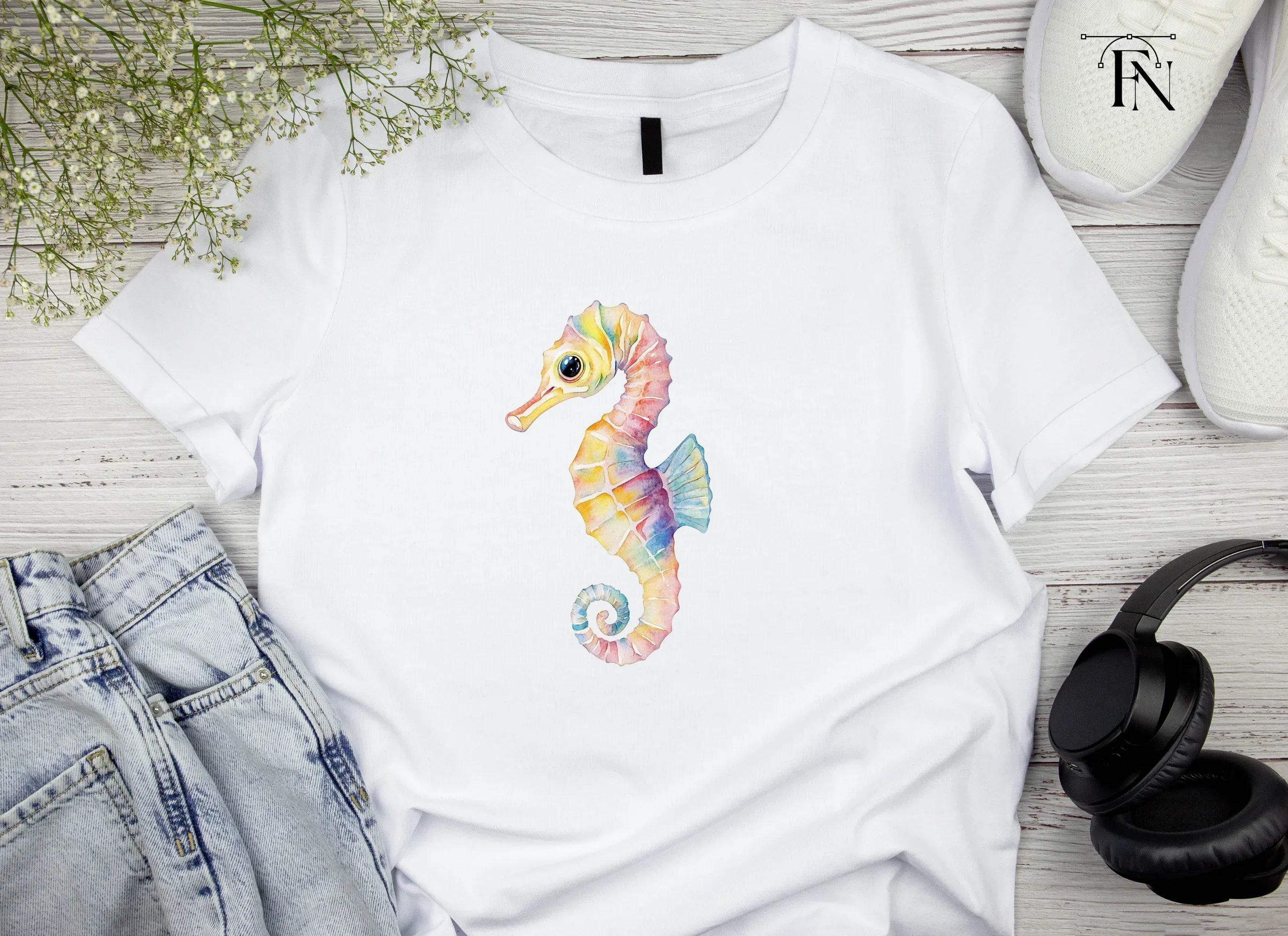 Rainbow Seahorse Clipart Bundle - Image 4