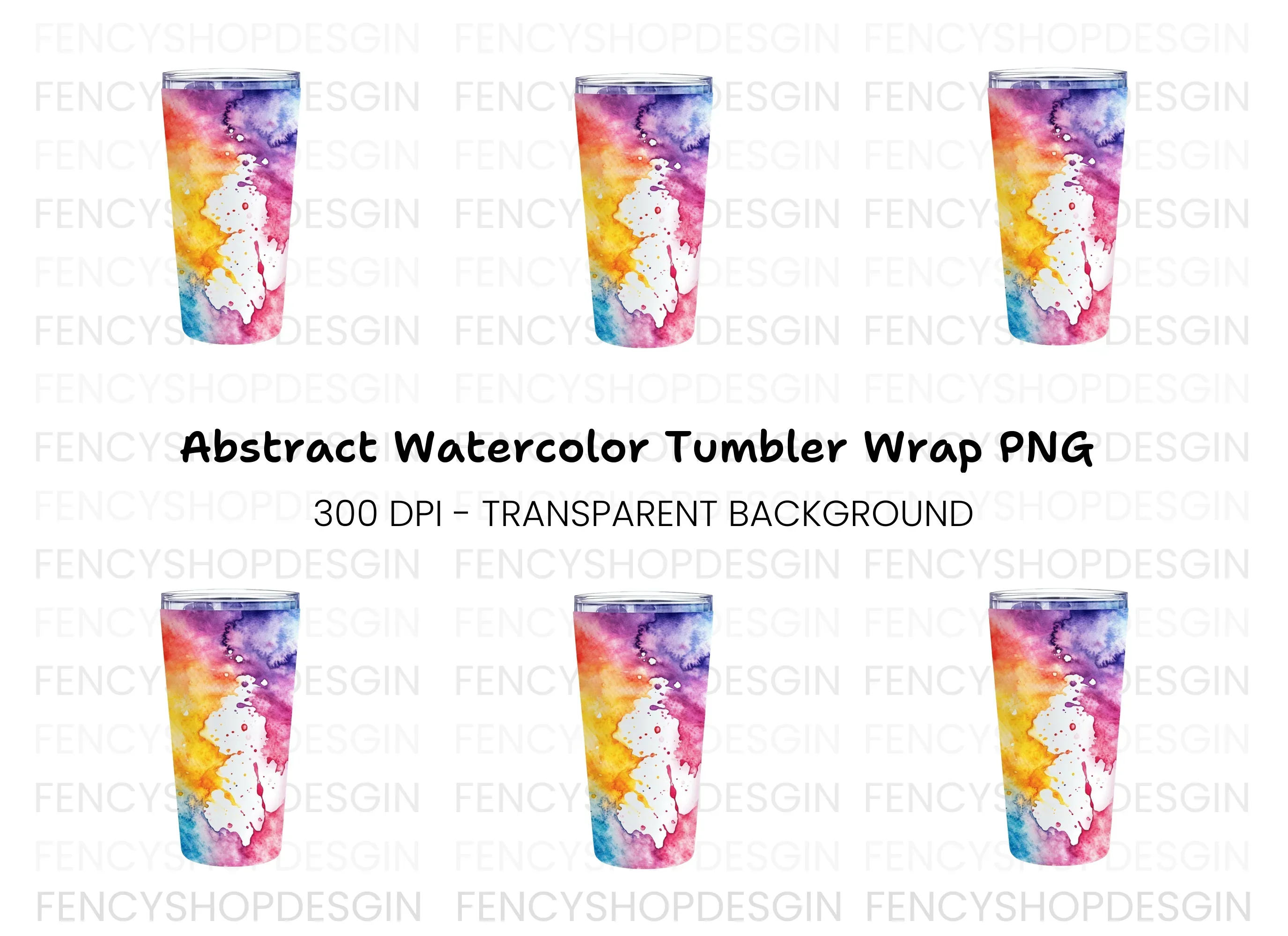 Rainbow Tumbler Clipart Bundle