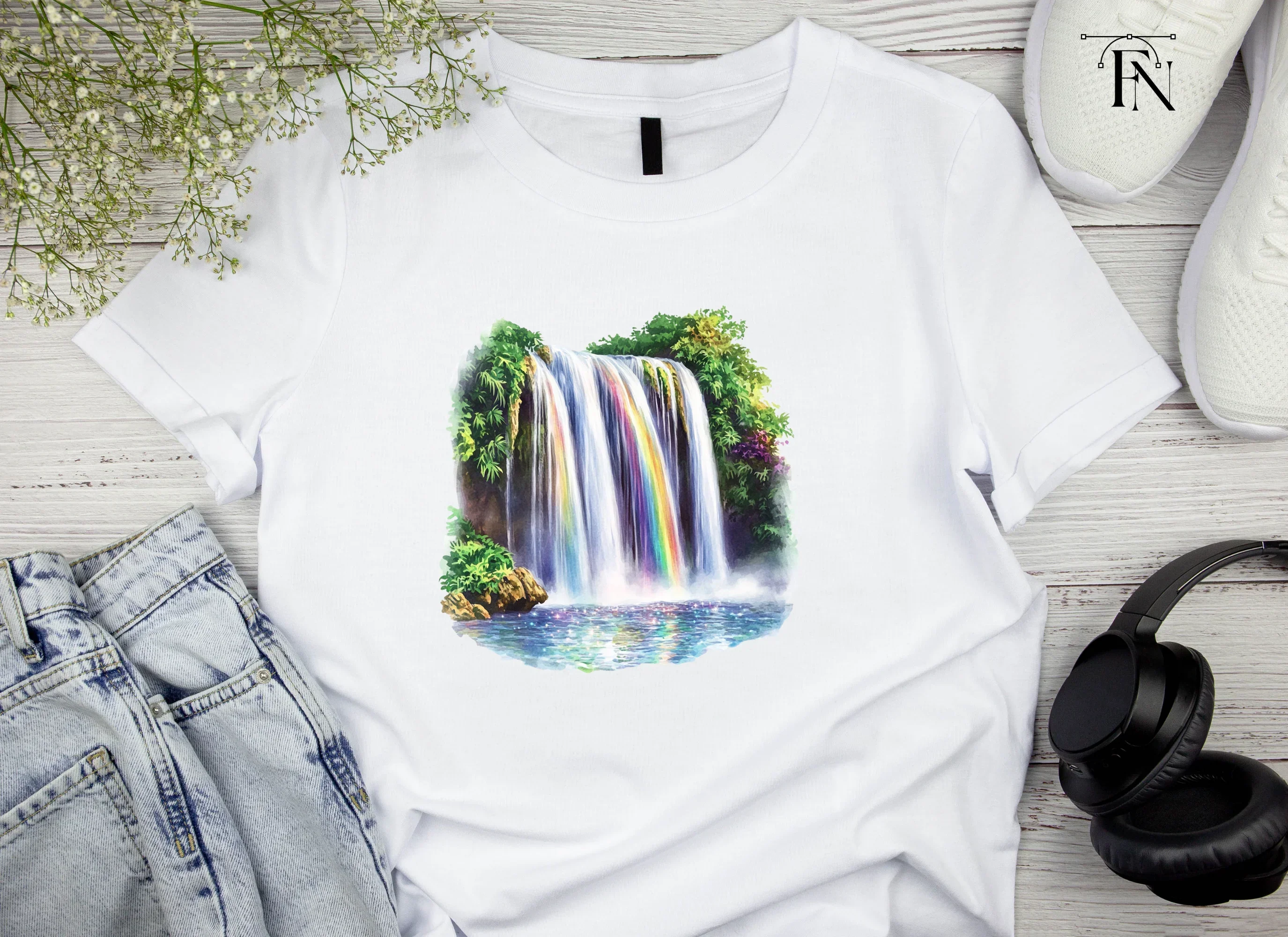 Rainbow Waterfall Clipart Bundle - Image 5