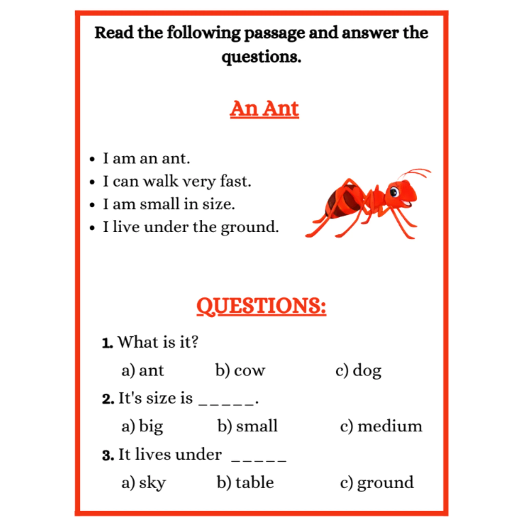 Reading Worksheets for Kids Animal Passages - Image 3