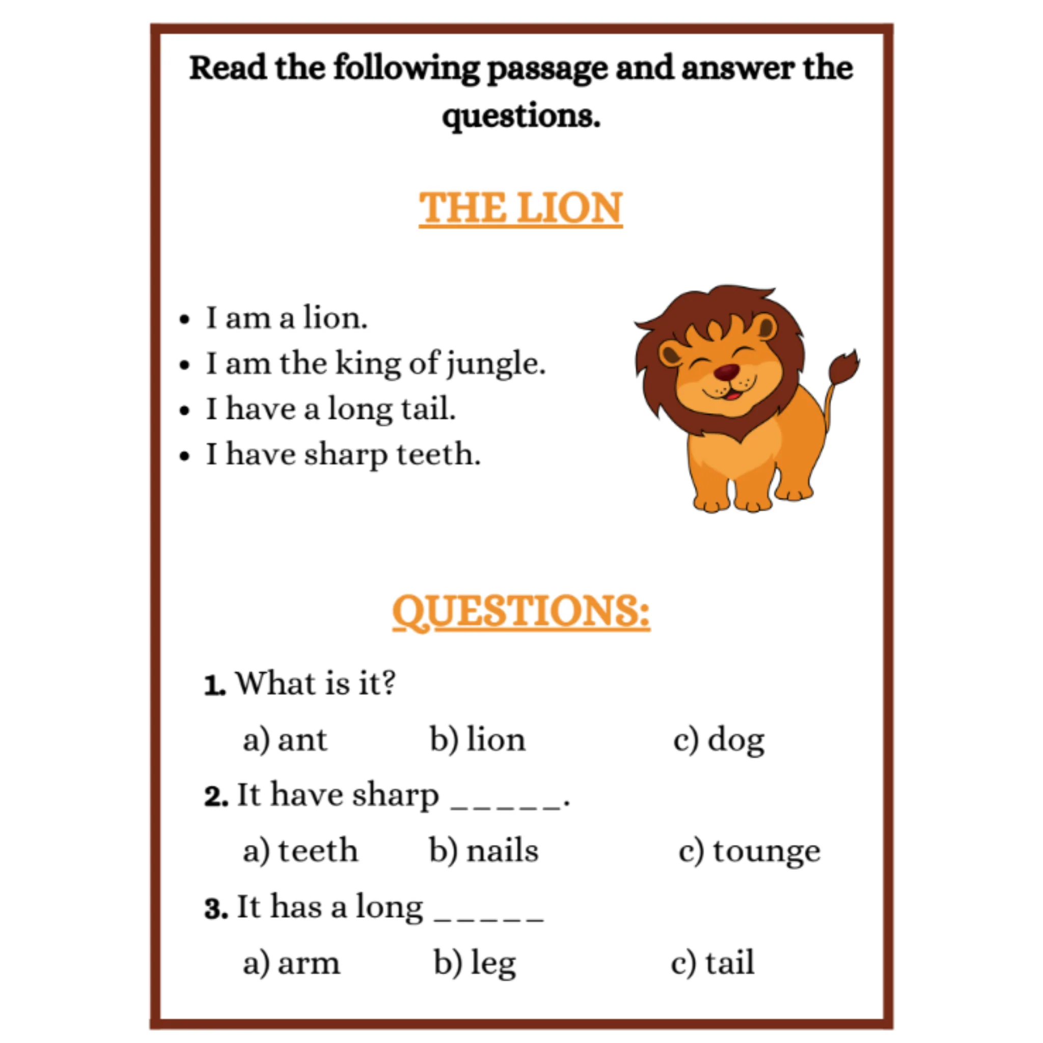 Reading Worksheets for Kids Animal Passages - Image 4