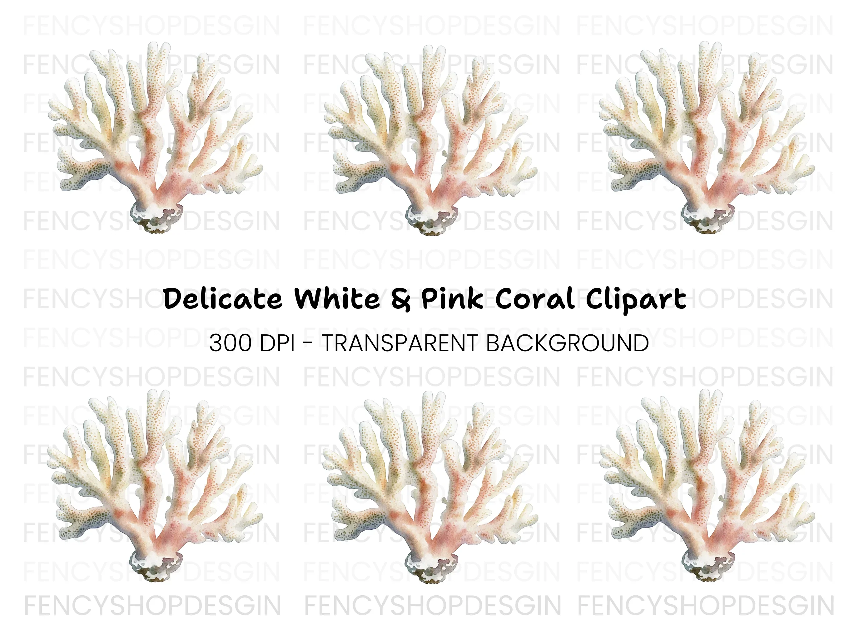 Realistic Coral Reef Graphic Clipart Bundle