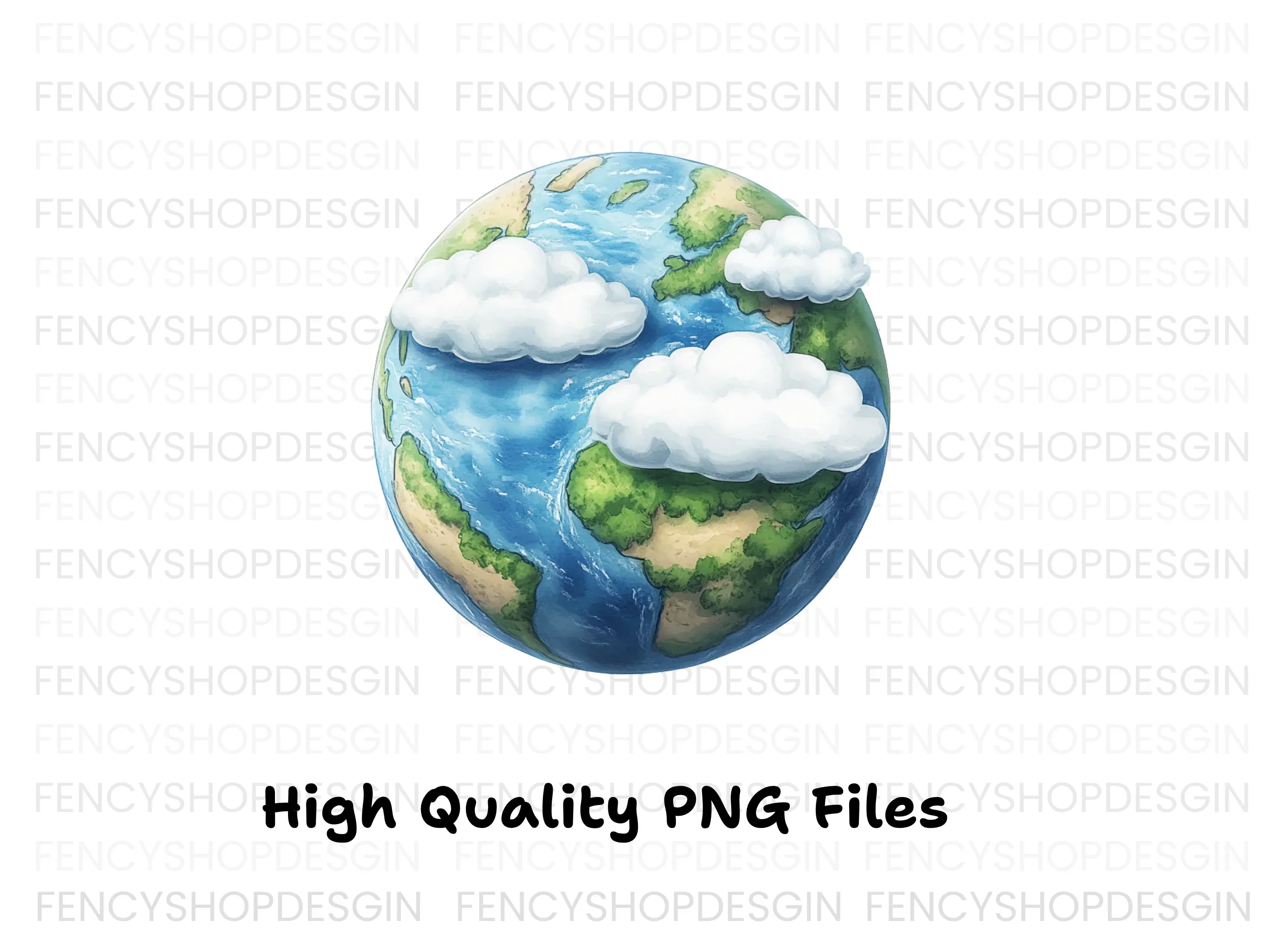 Realistic Earth with Clouds Clipart Bundle - Image 2