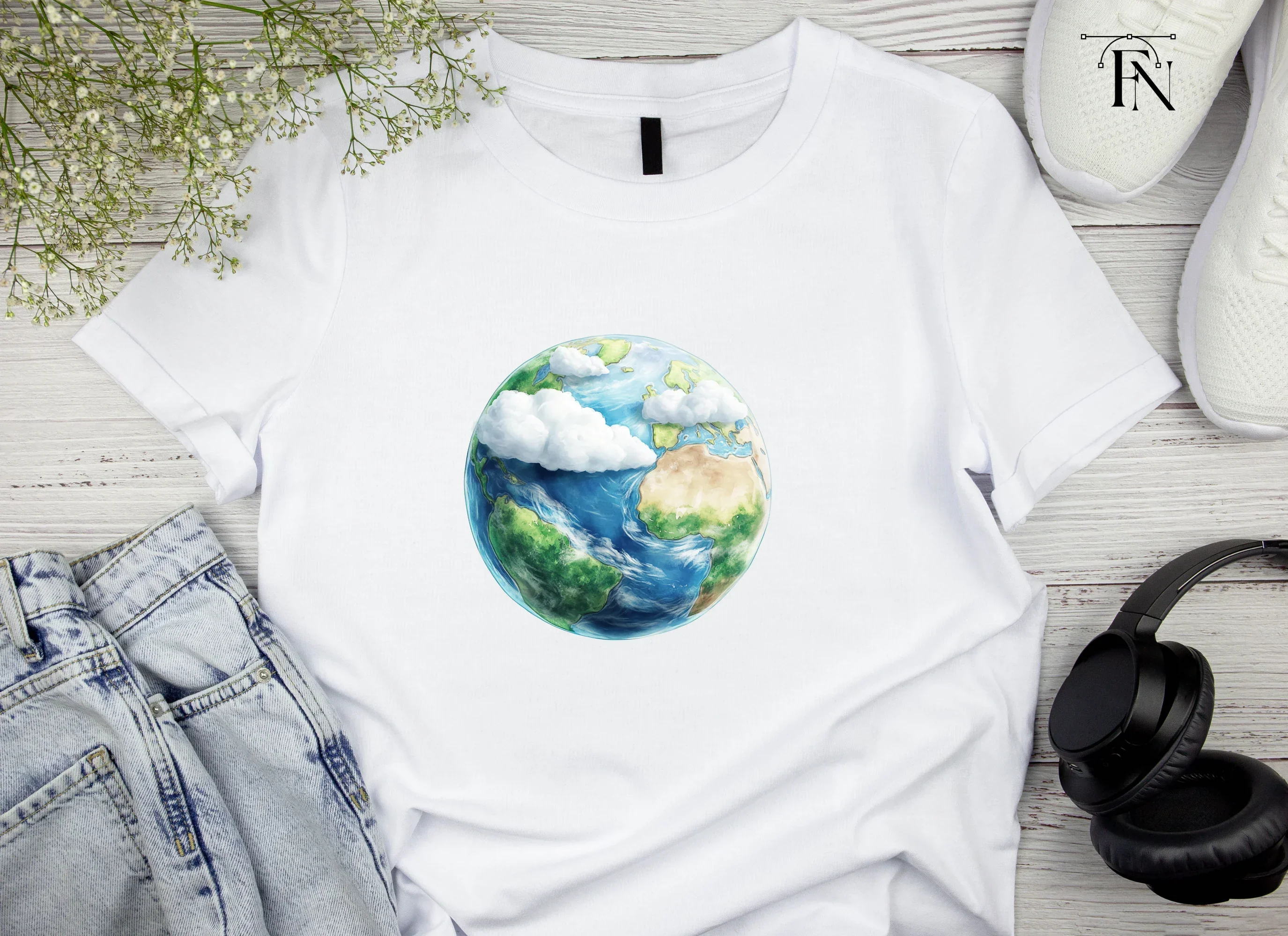 Realistic Earth with Clouds Clipart Bundle - Image 3