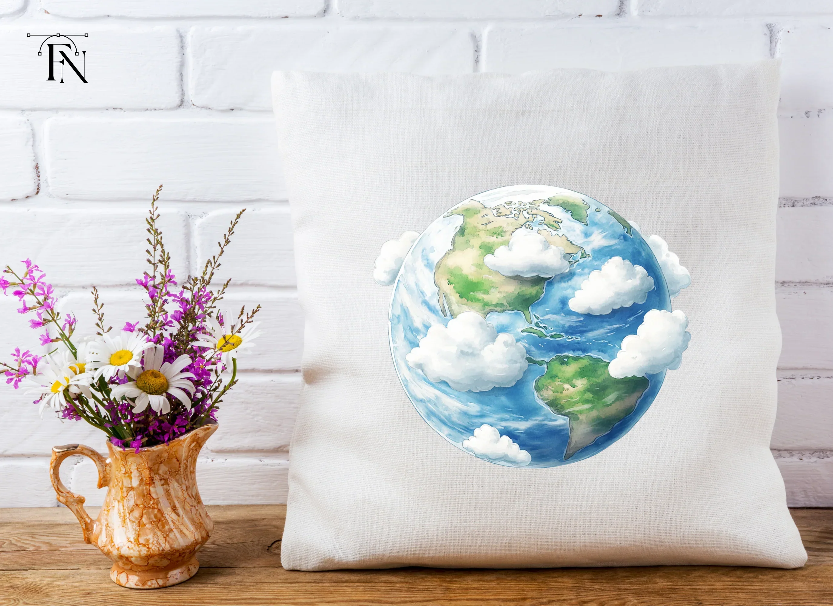 Realistic Earth with Clouds Clipart Bundle - Image 4