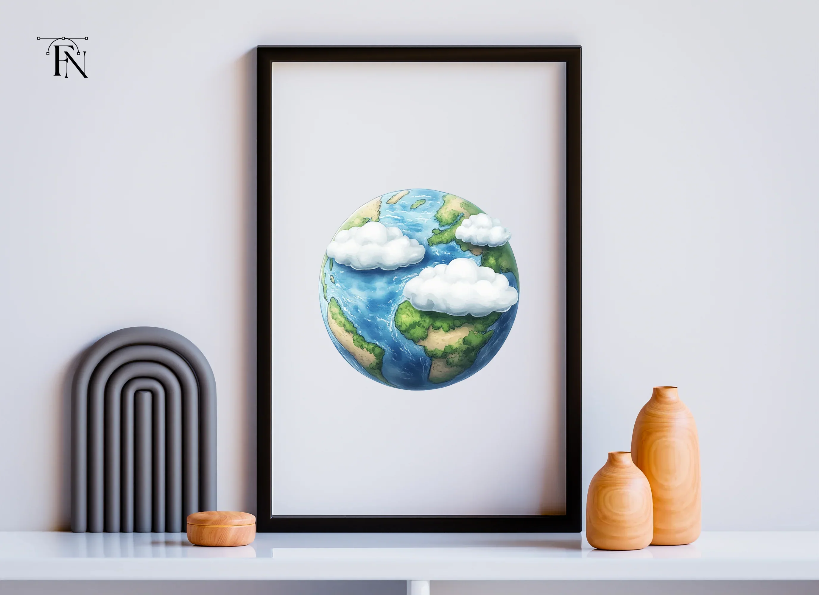 Realistic Earth with Clouds Clipart Bundle - Image 5