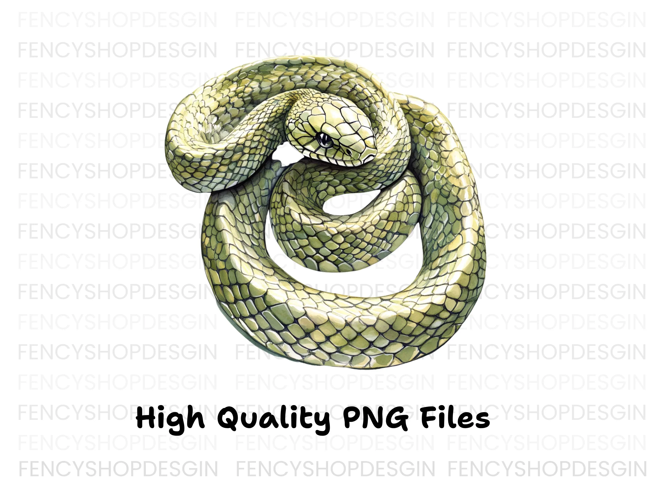 Realistic Green Snake Illustrations Clipart Bundle - Image 2