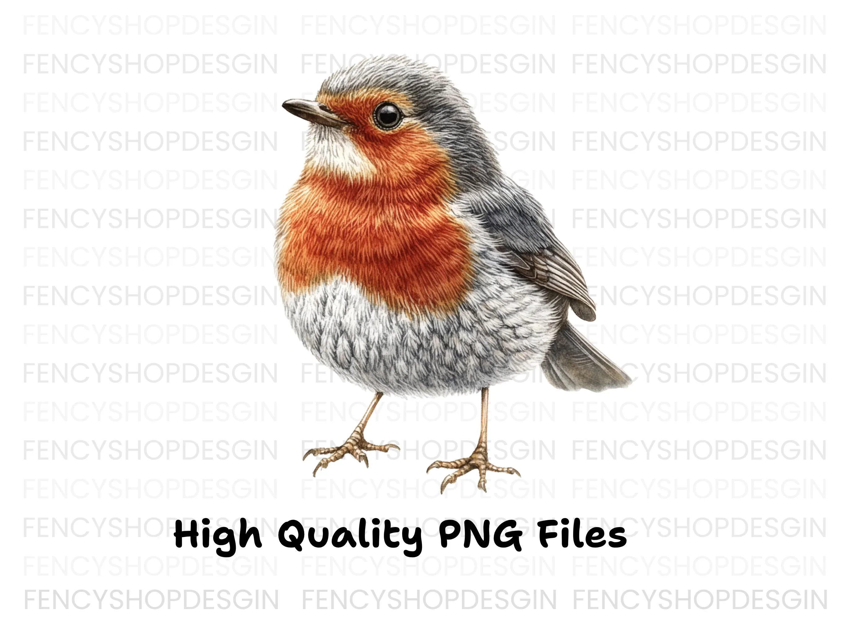 Realistic Robin Bird Clipart Bundle - Image 3