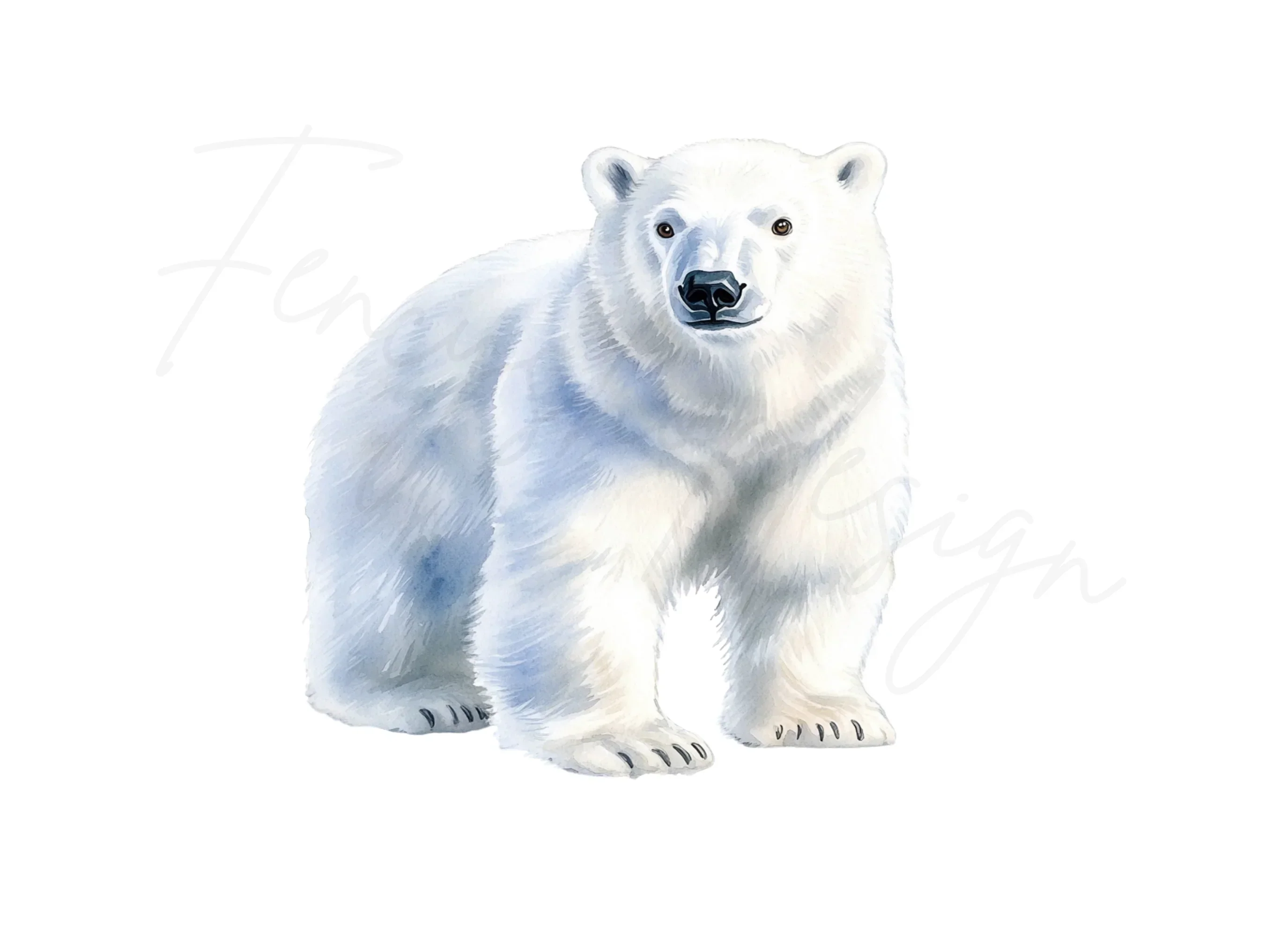 Realistic Standing Polar Bear Clipart Bundle - Image 2