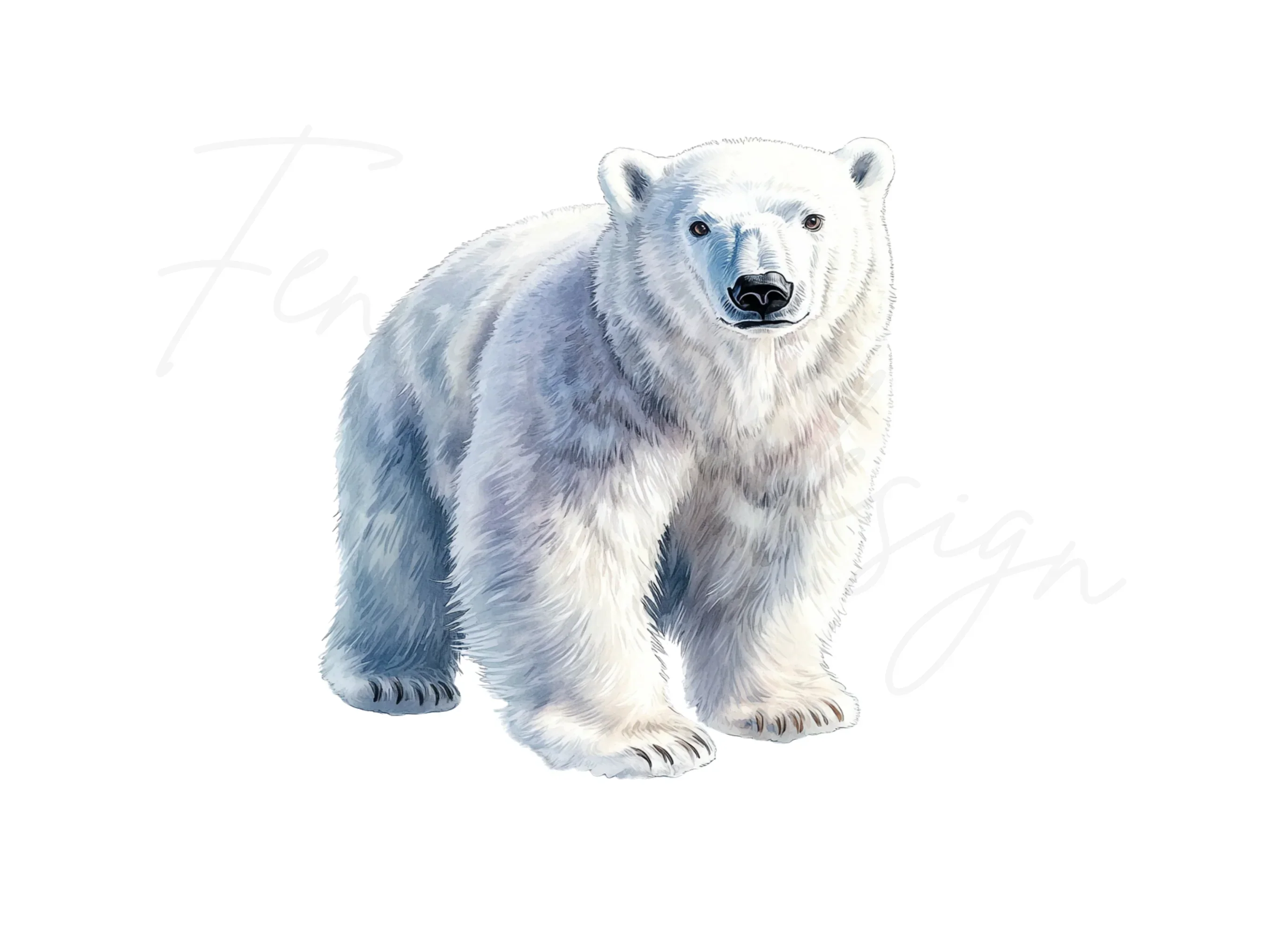 Realistic Standing Polar Bear Clipart Bundle - Image 3