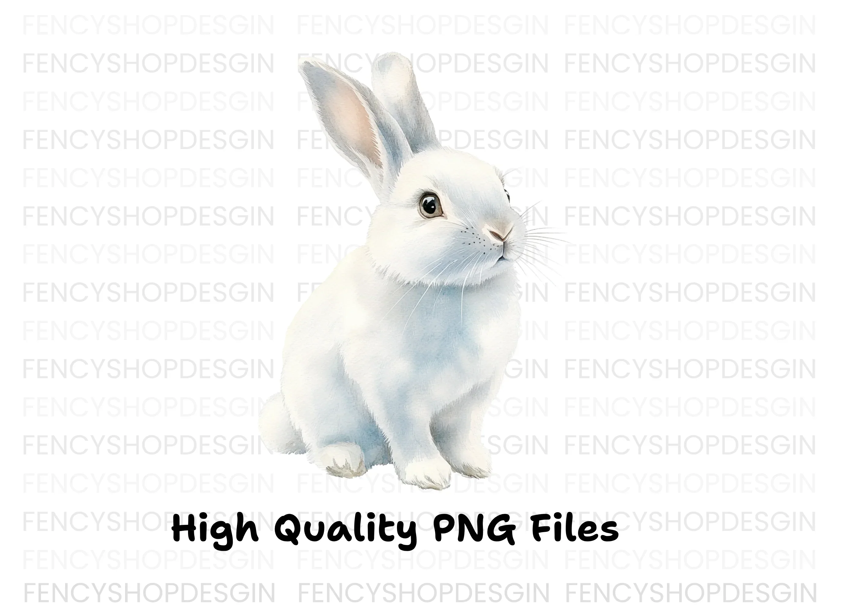 Realistic White Rabbit Clipart Bundle - Image 3