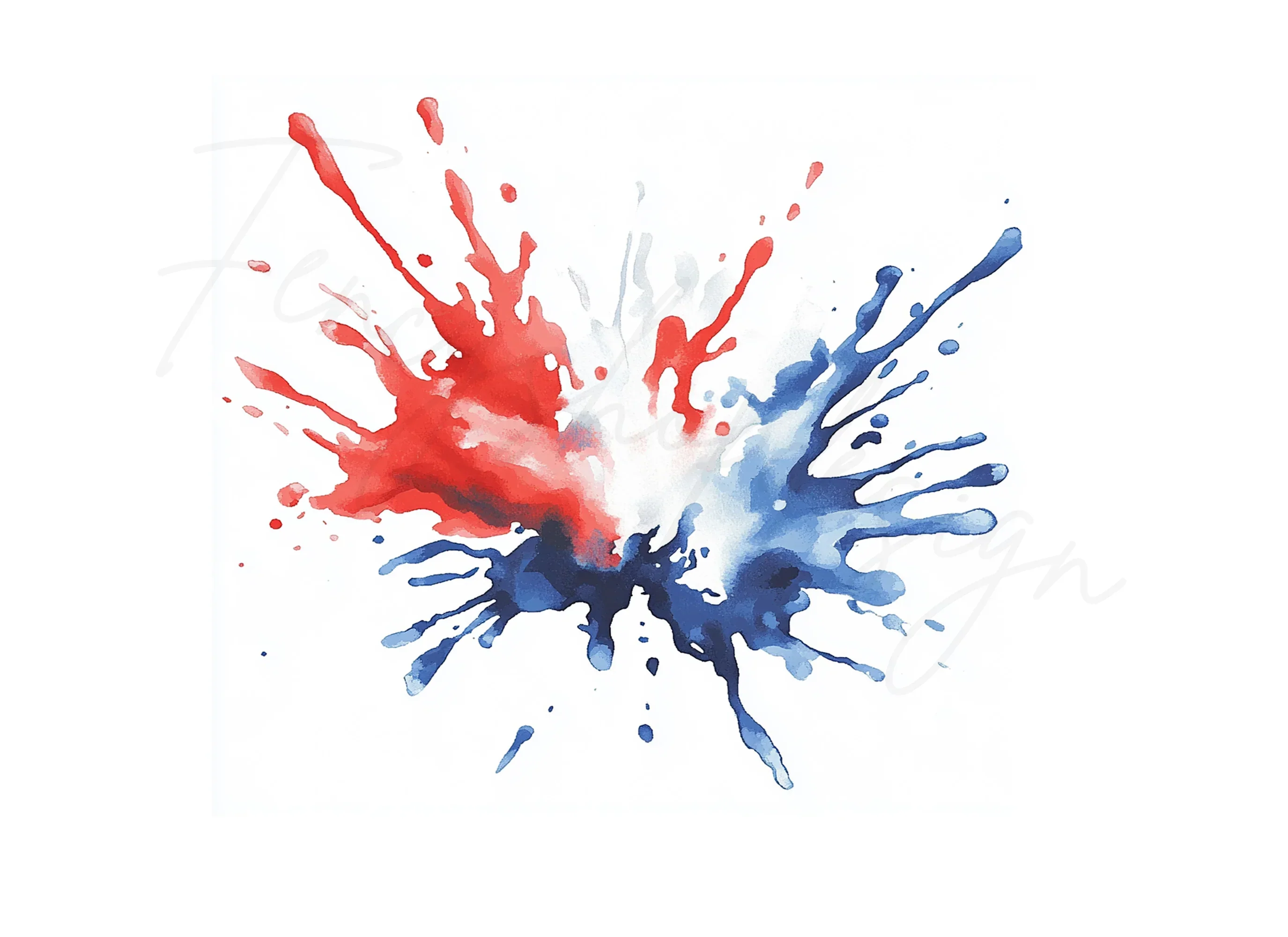 Red and Blue Splashes Clipart Bundle - Image 2