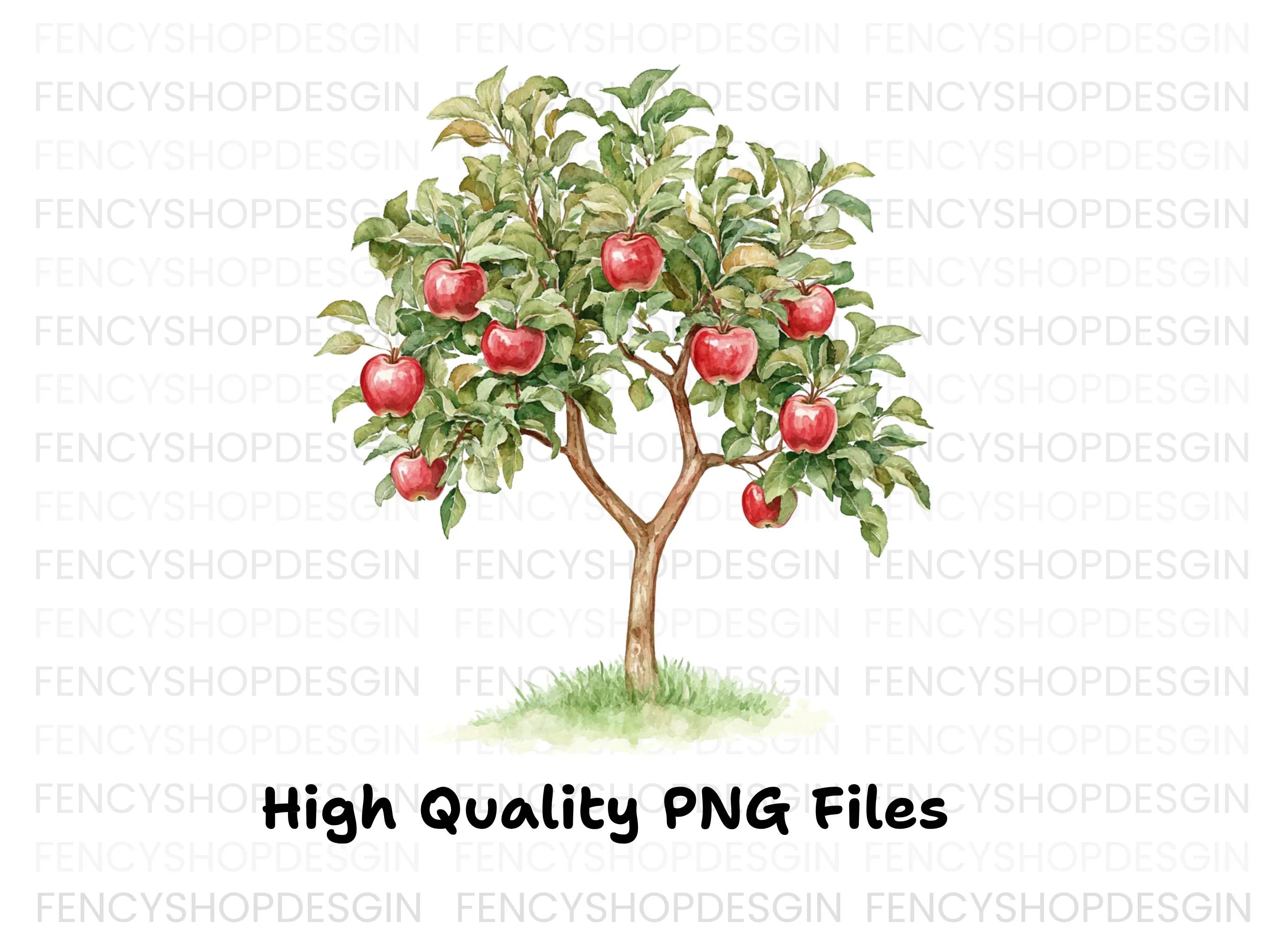 Red Apple Orchard Clipart Bundle - Image 3