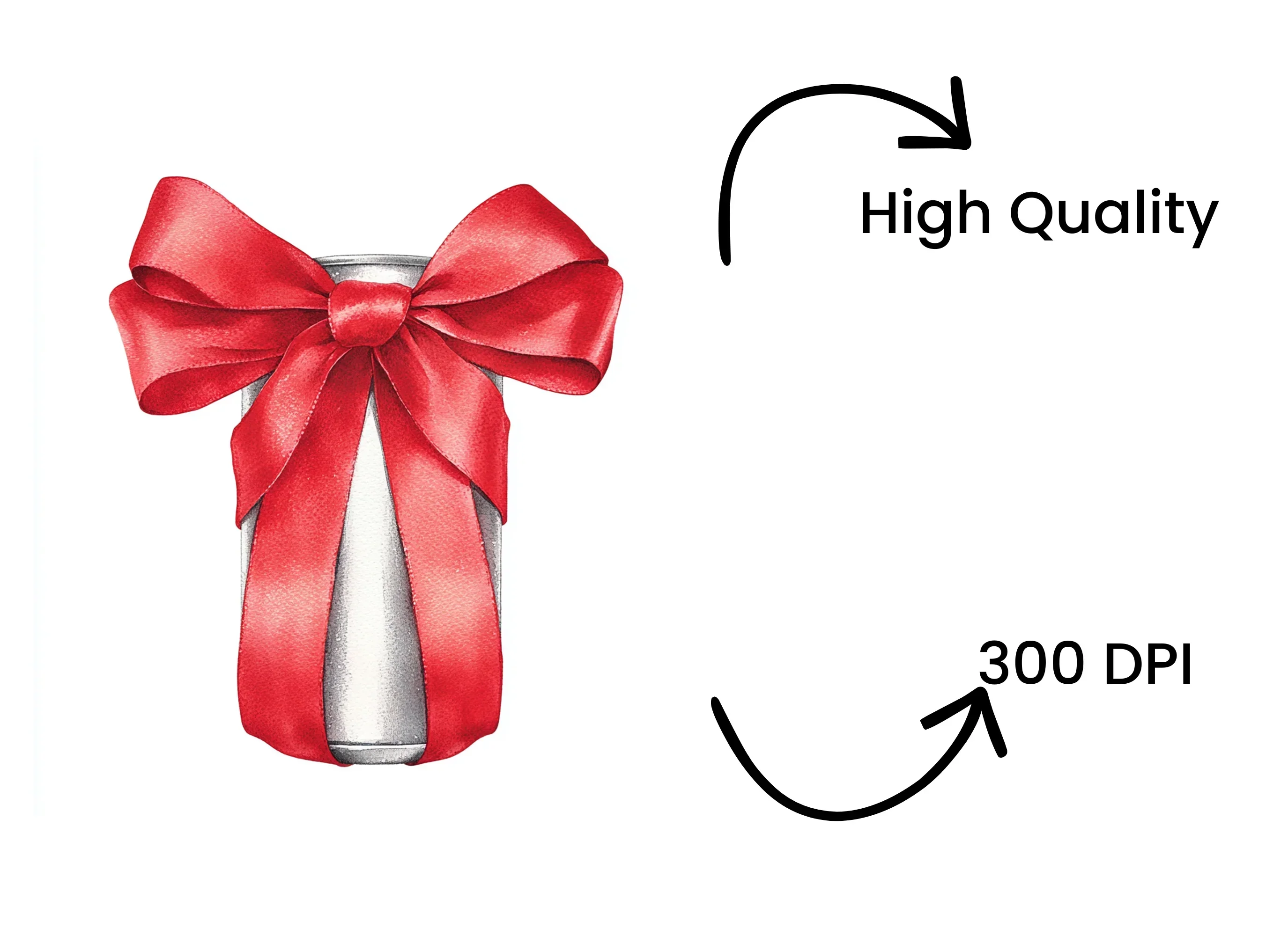 Red Bow on Silver Can Clipart Bundle - Image 4