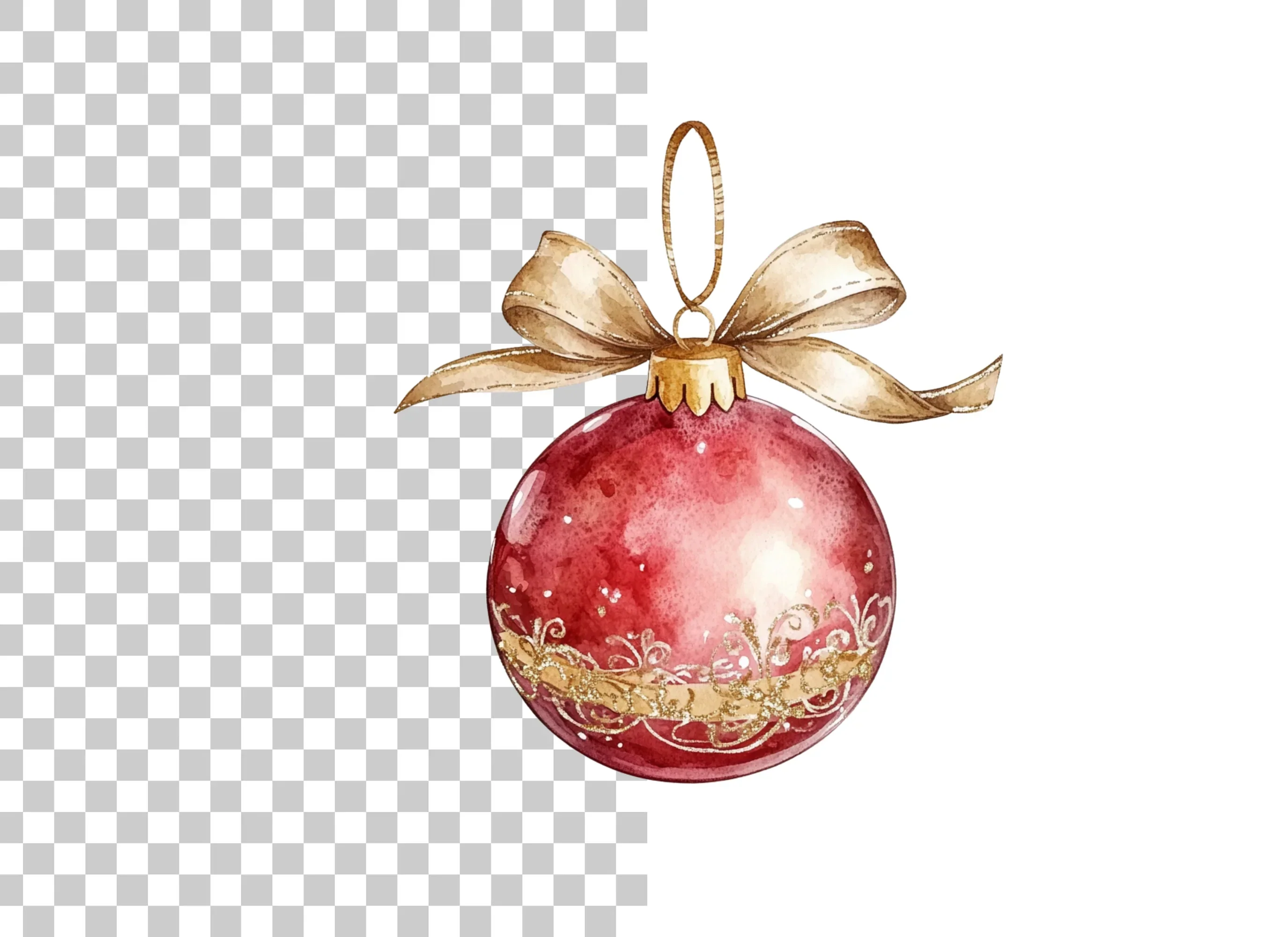 Red Christmas Baubles Clipart Bundle - Image 6