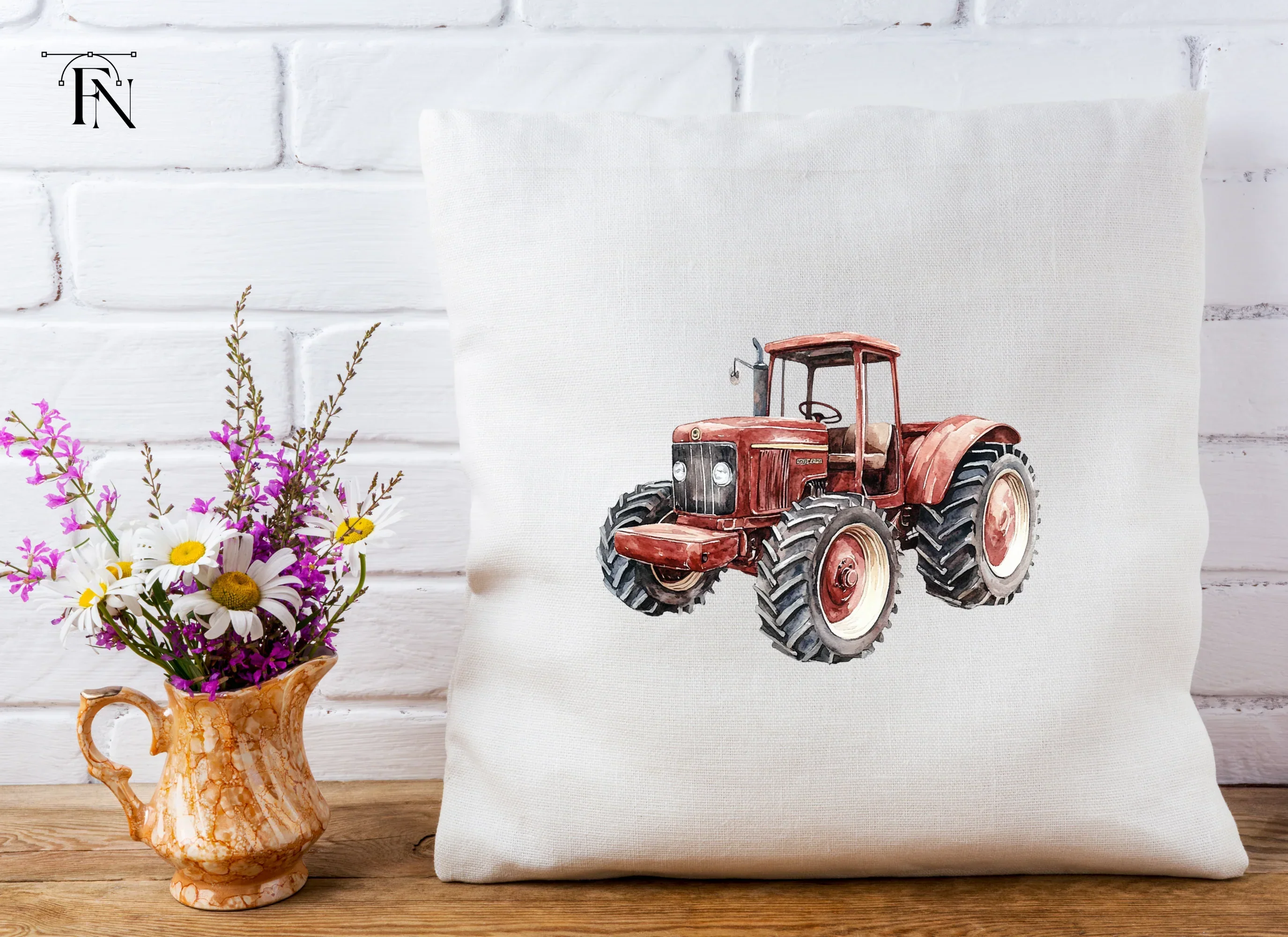 Red Farm Tractor Clipart Bundle - Image 5