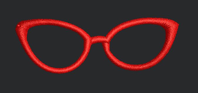 Red Glasses Embroidery Design