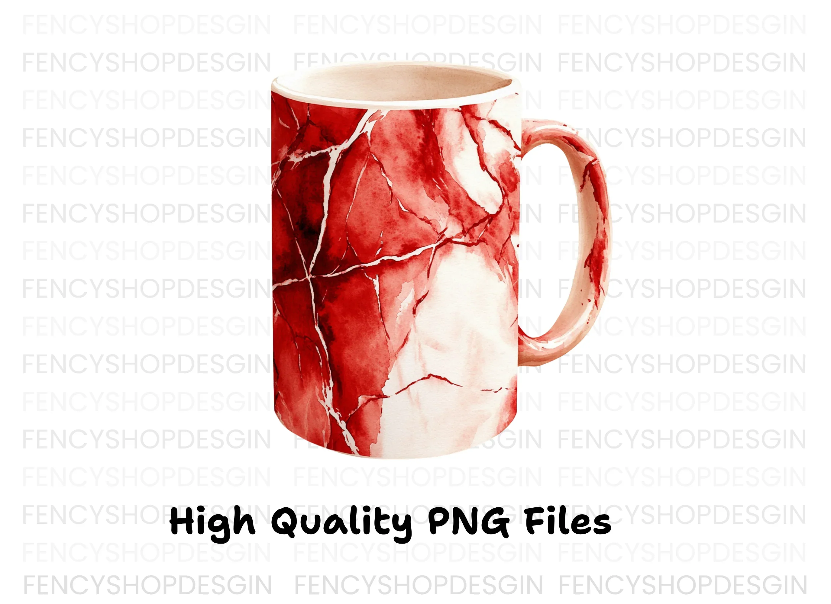 Red Marble Cracked Clipart Bundle - Image 3