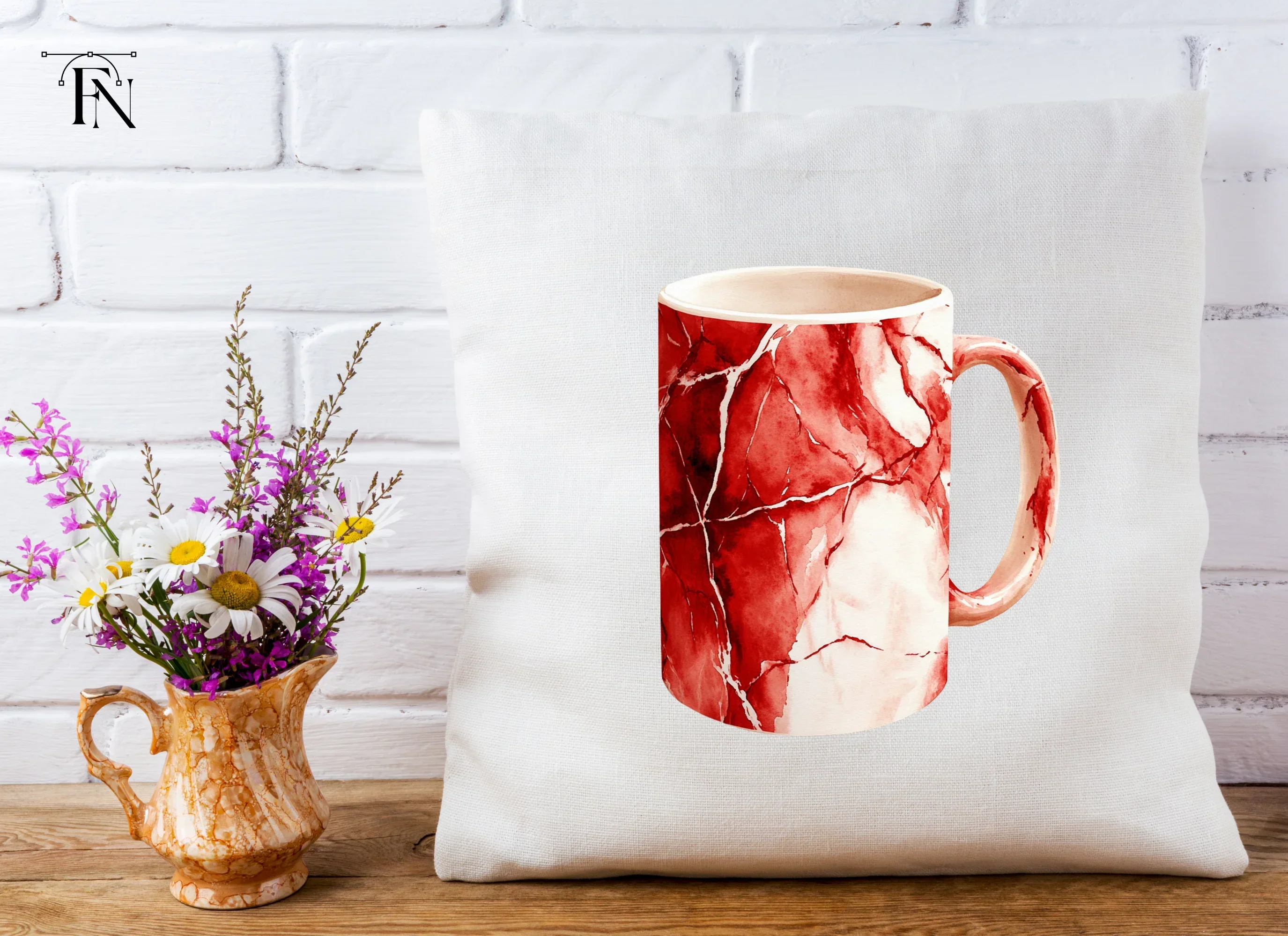 Red Marble Cracked Clipart Bundle - Image 5