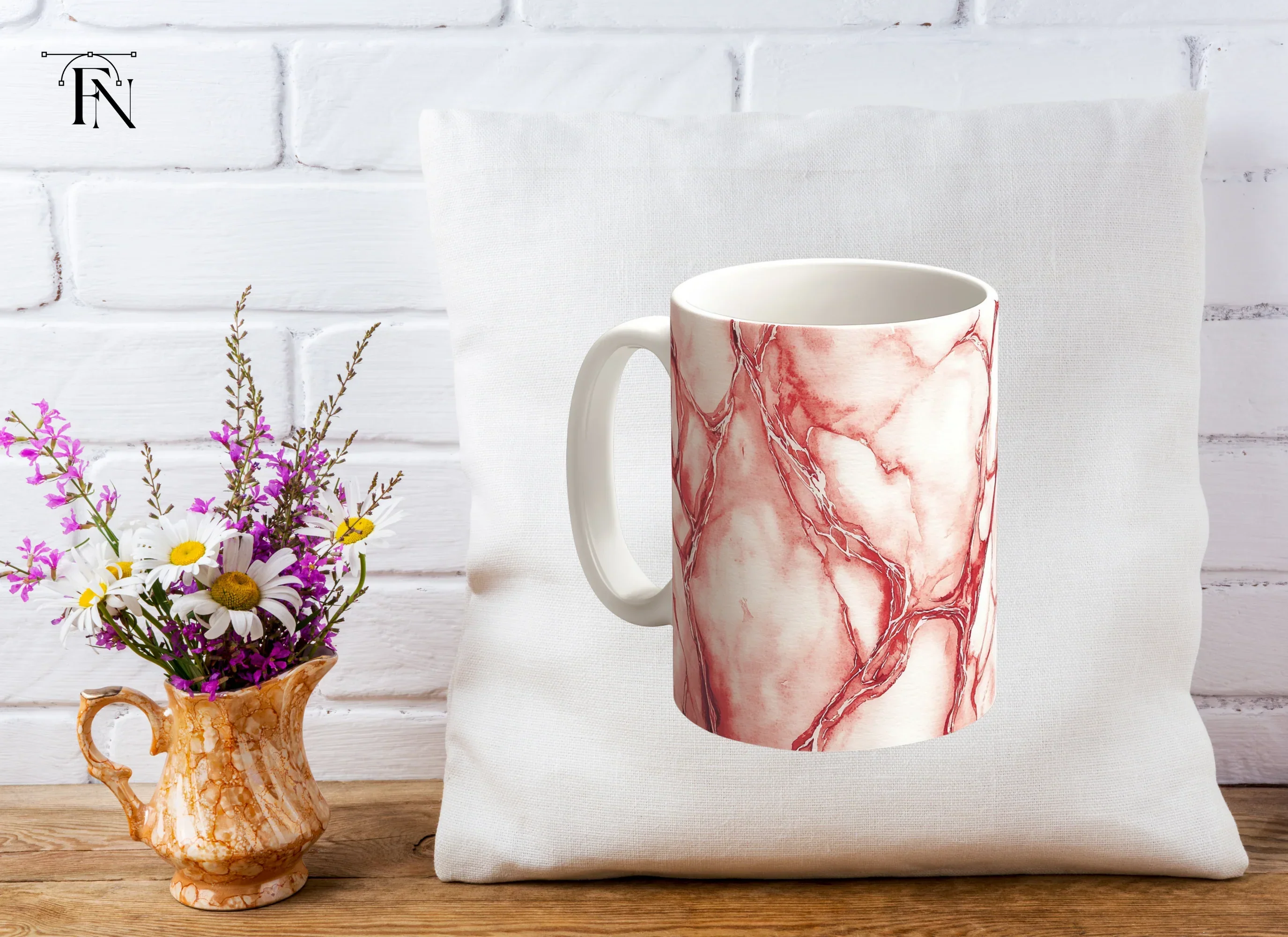 Red Marble Pattern Clipart Bundle - Image 5