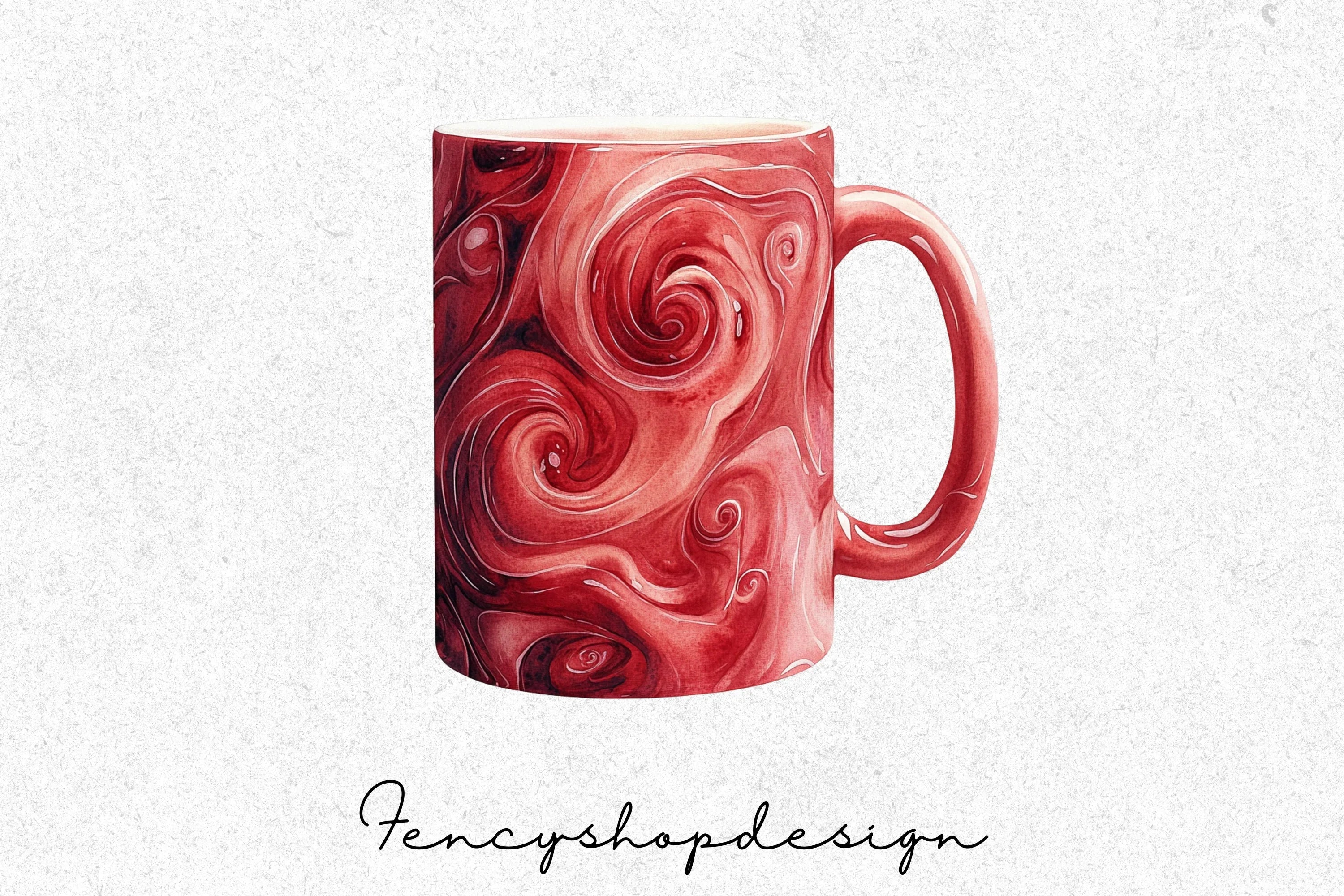 Red Marble Swirl Clipart Bundle - Image 4