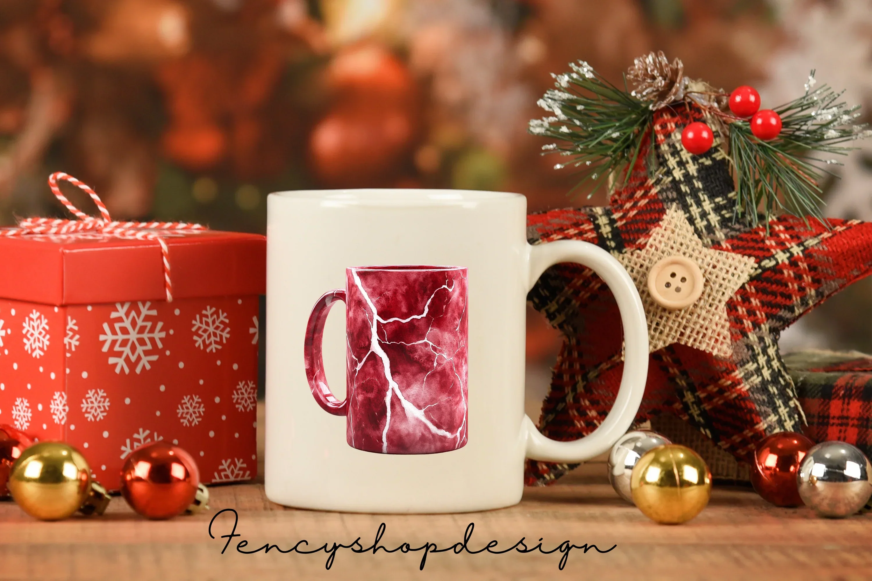 Red Marble Swirl Clipart Bundle - Image 7