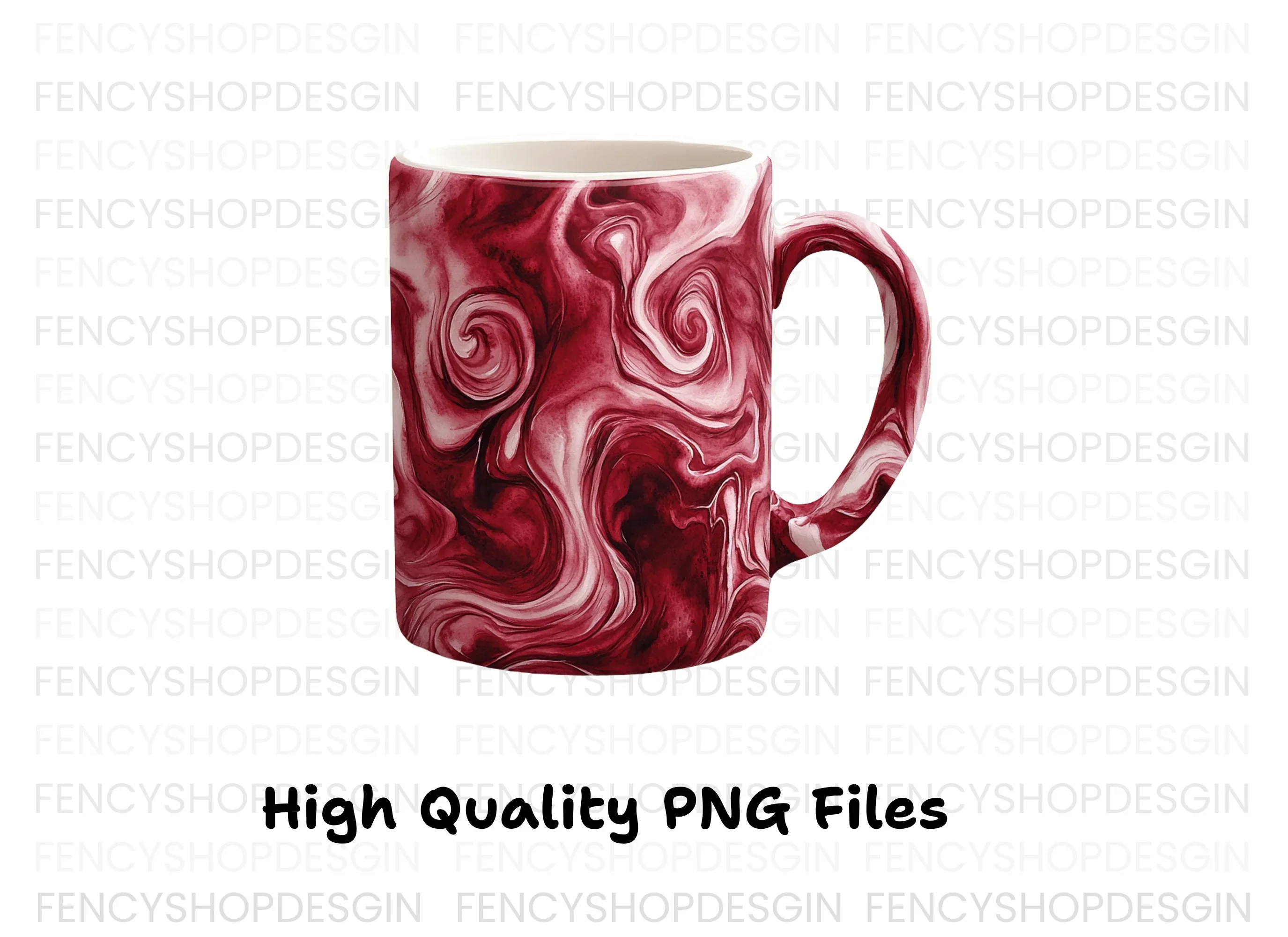 Red Marble Swirl Coffee Clipart Bundle - Image 3