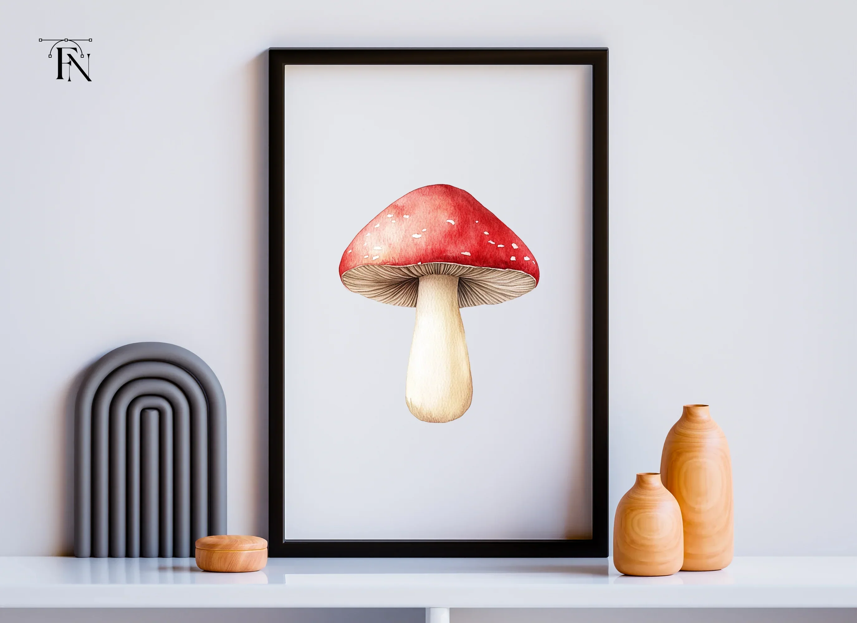Red Mushroom Clipart Bundle - Image 3
