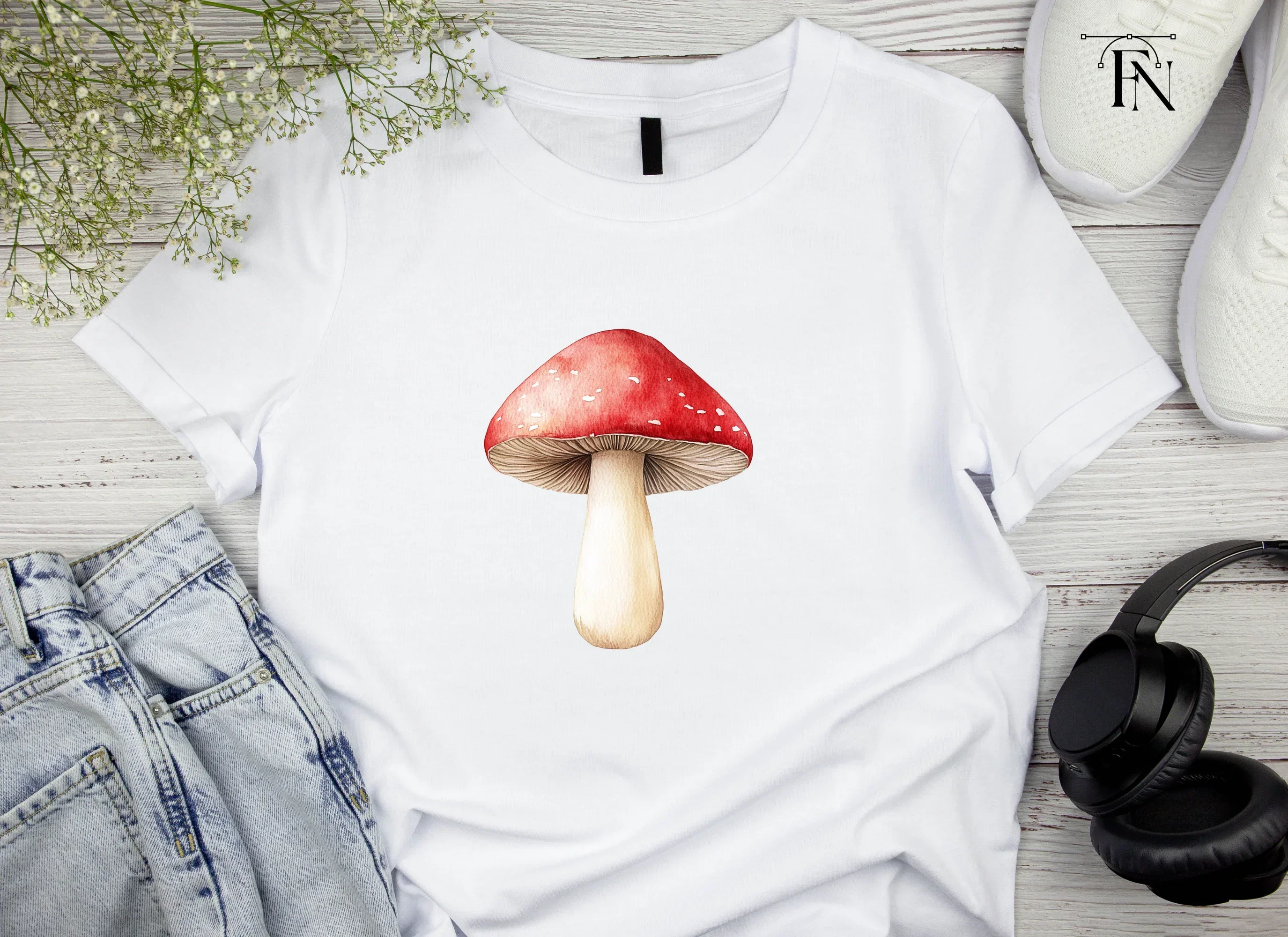 Red Mushroom Clipart Bundle - Image 5