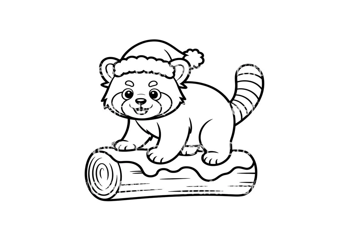 Red Pandas Winter Holiday Coloring Books - Image 2