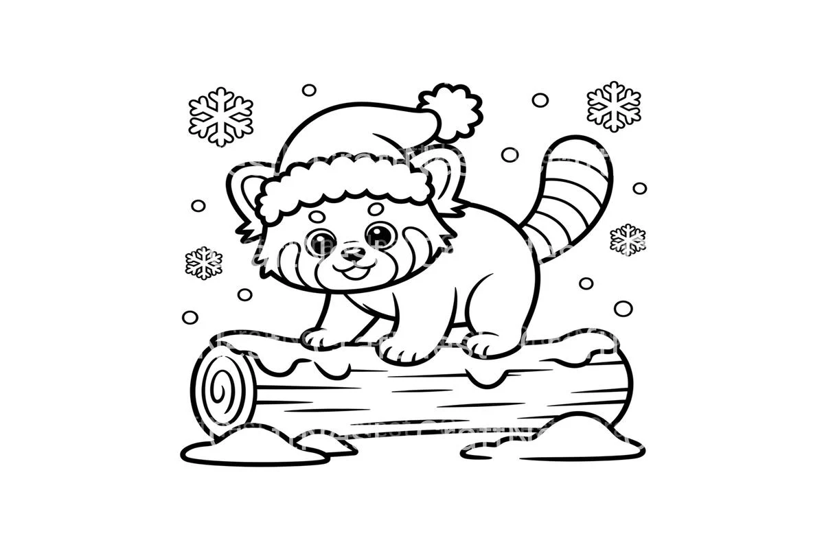 Red Pandas Winter Holiday Coloring Books - Image 3