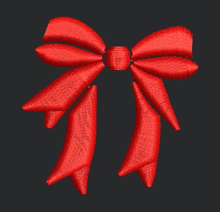 Red Ribbon Bow Embroidery Design