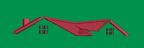 Red Roof Home Embroidery Design