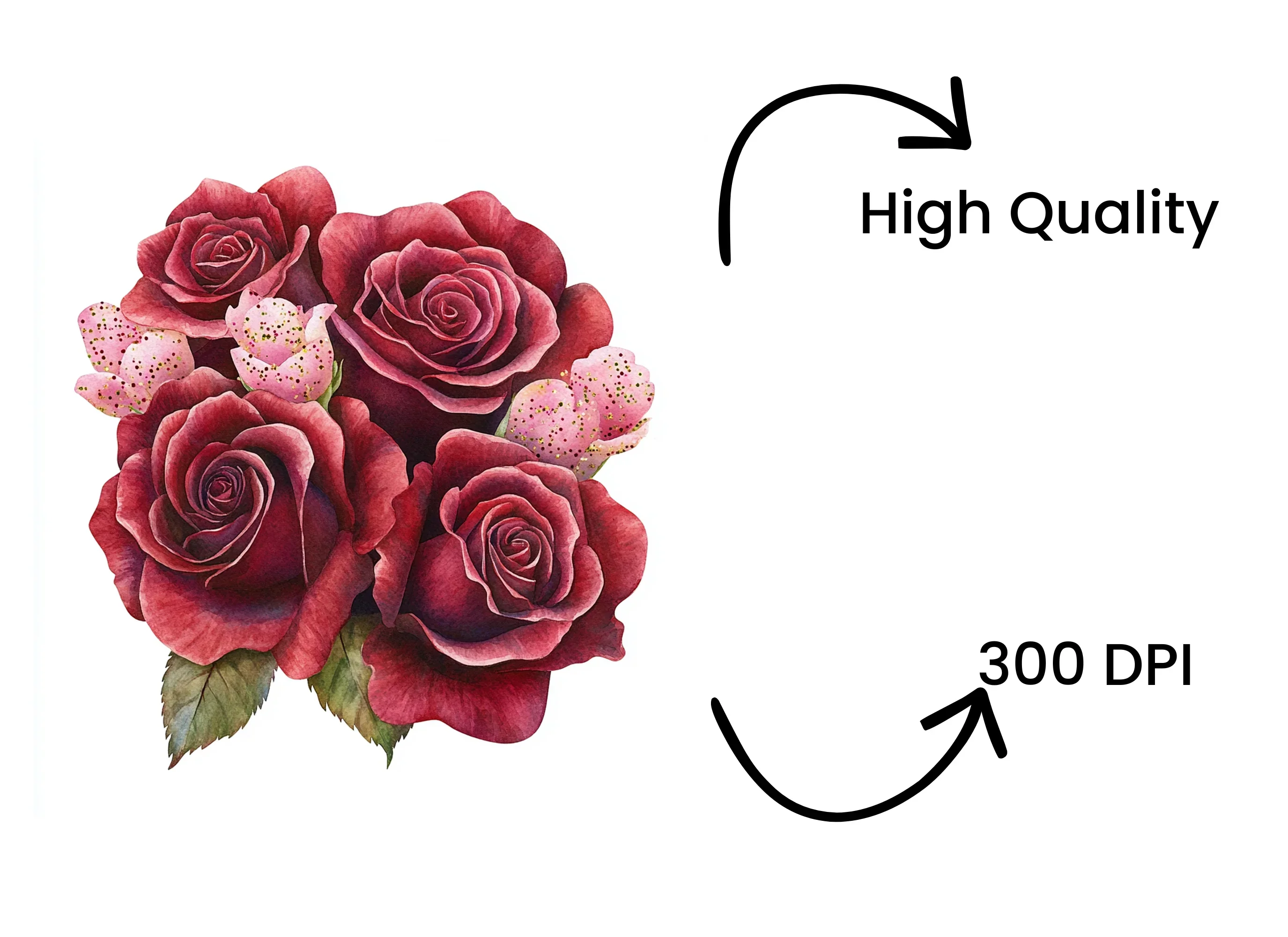 Red Rose Bouquets Clipart Bundle - Image 4