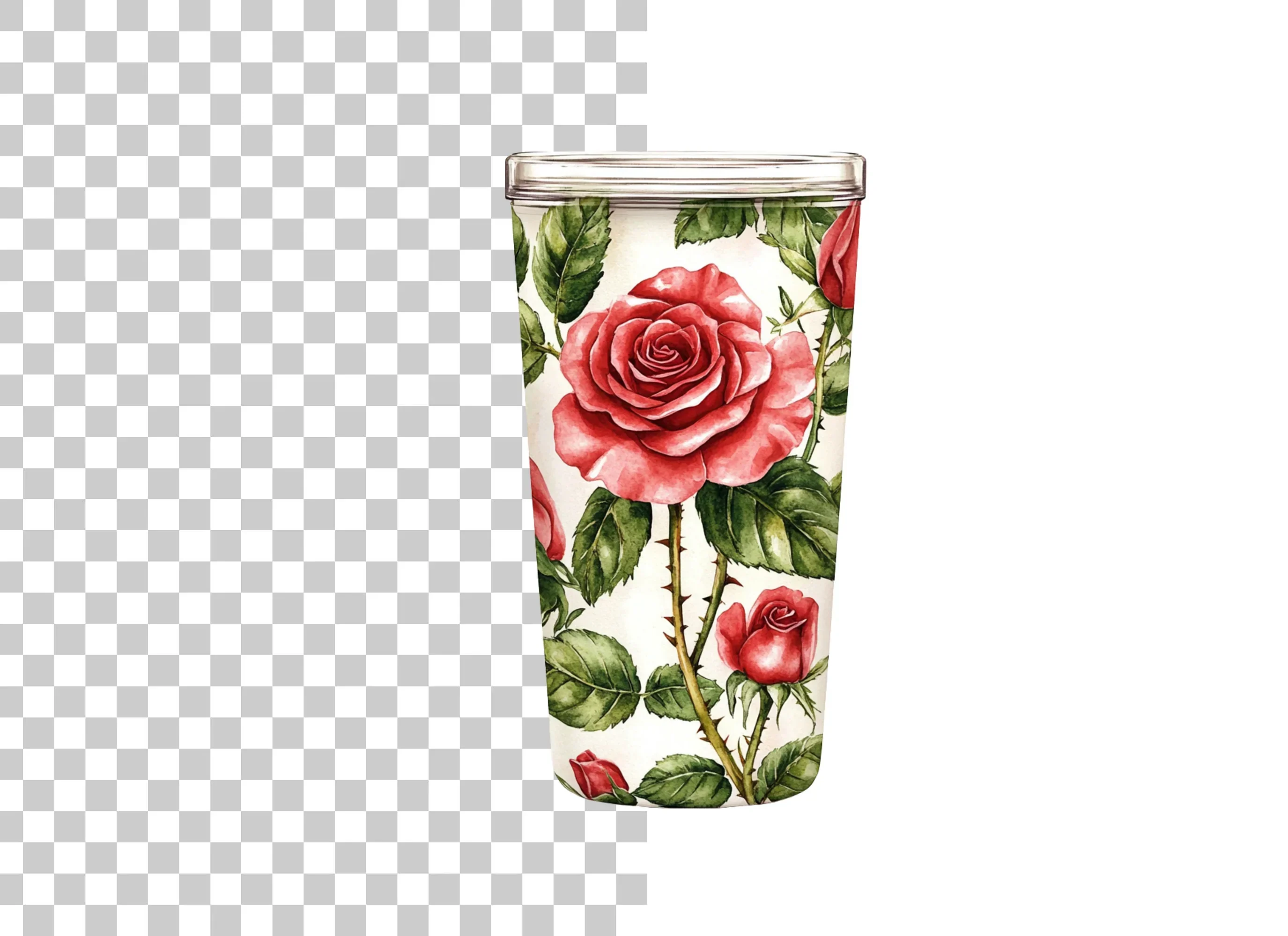 Red Rose Tumbler Clipart Bundle - Image 2