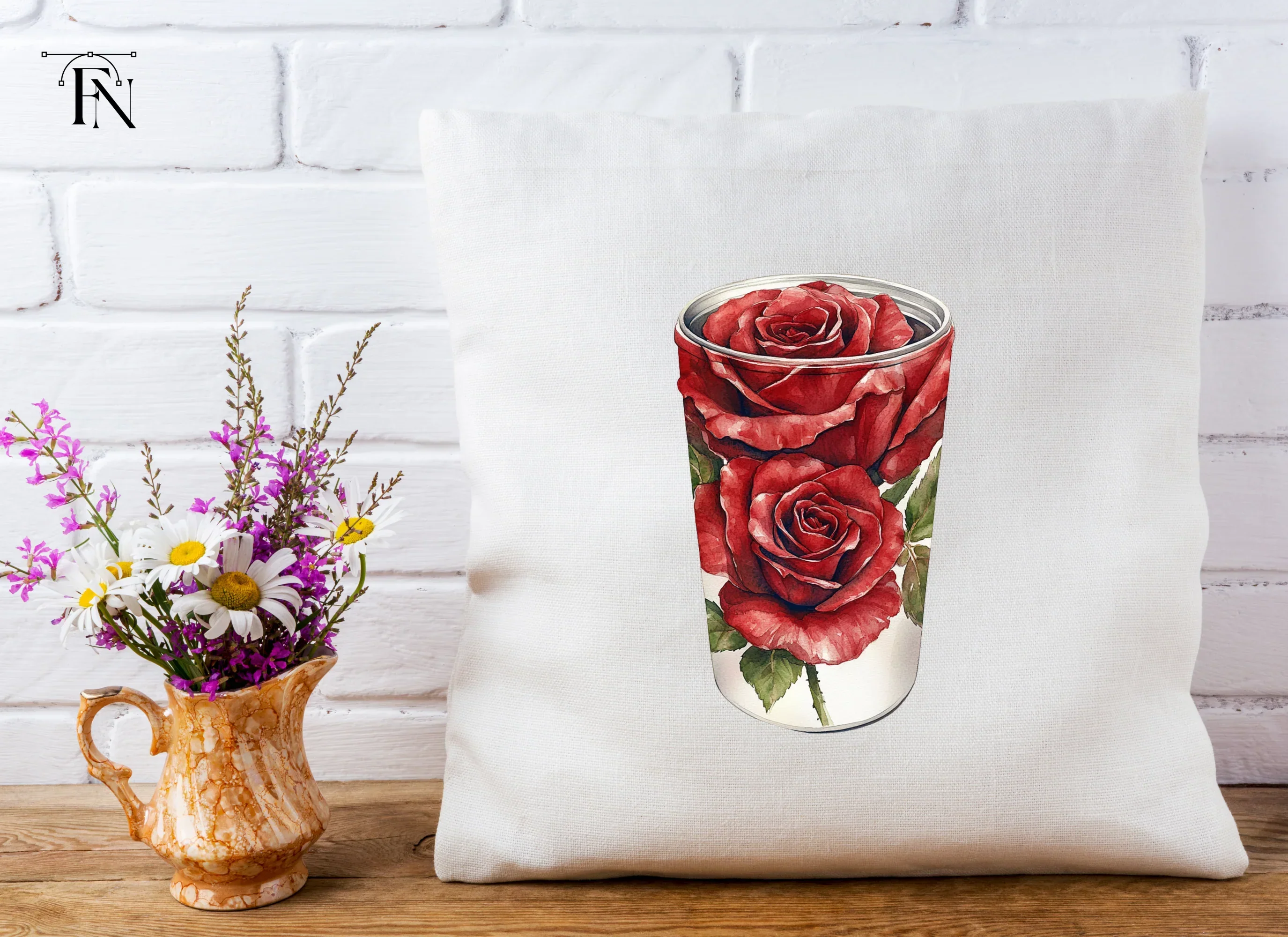 Red Rose Tumbler Clipart Bundle - Image 3