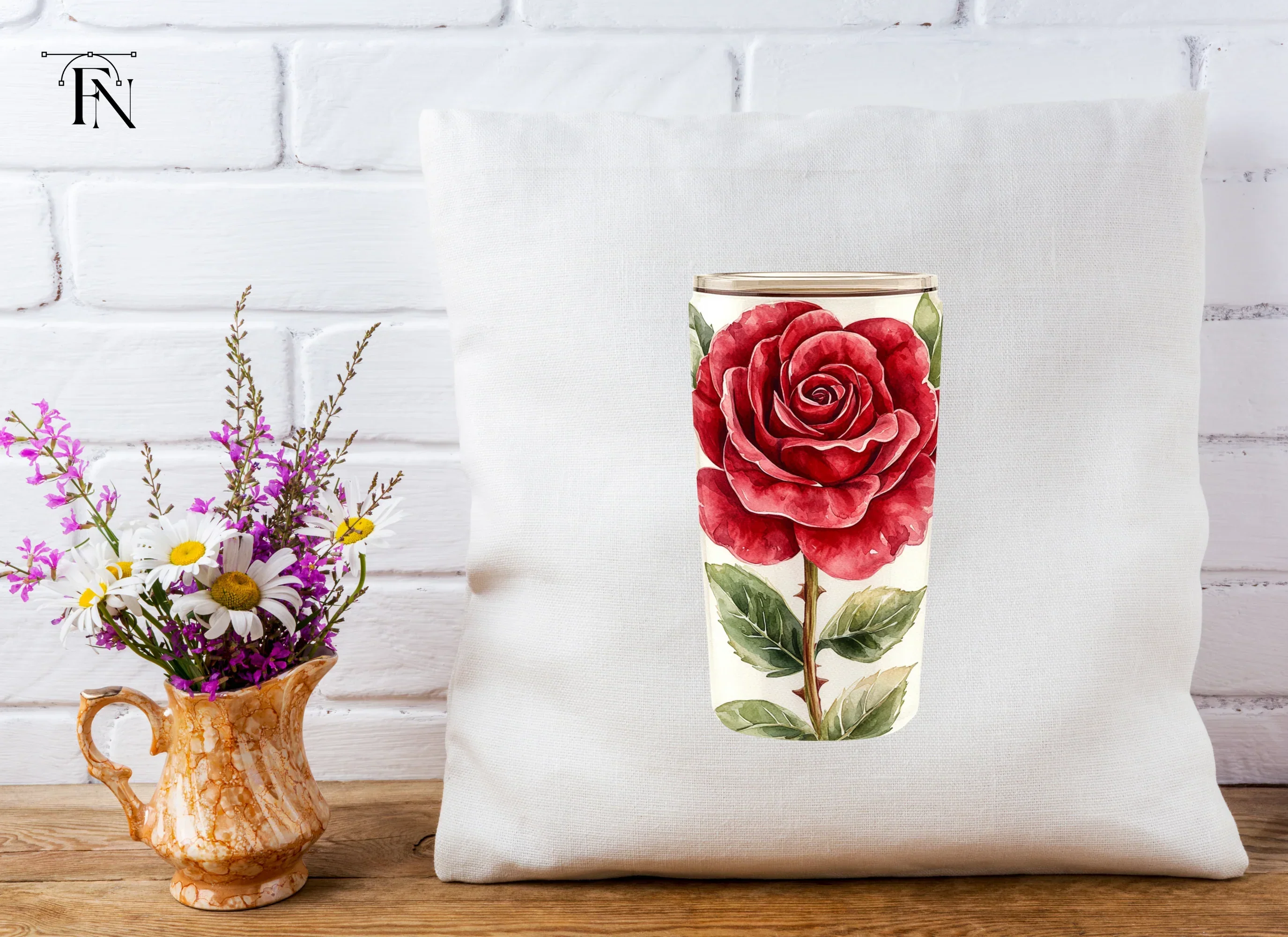 Red Rose Tumbler Clipart Bundle - Image 5
