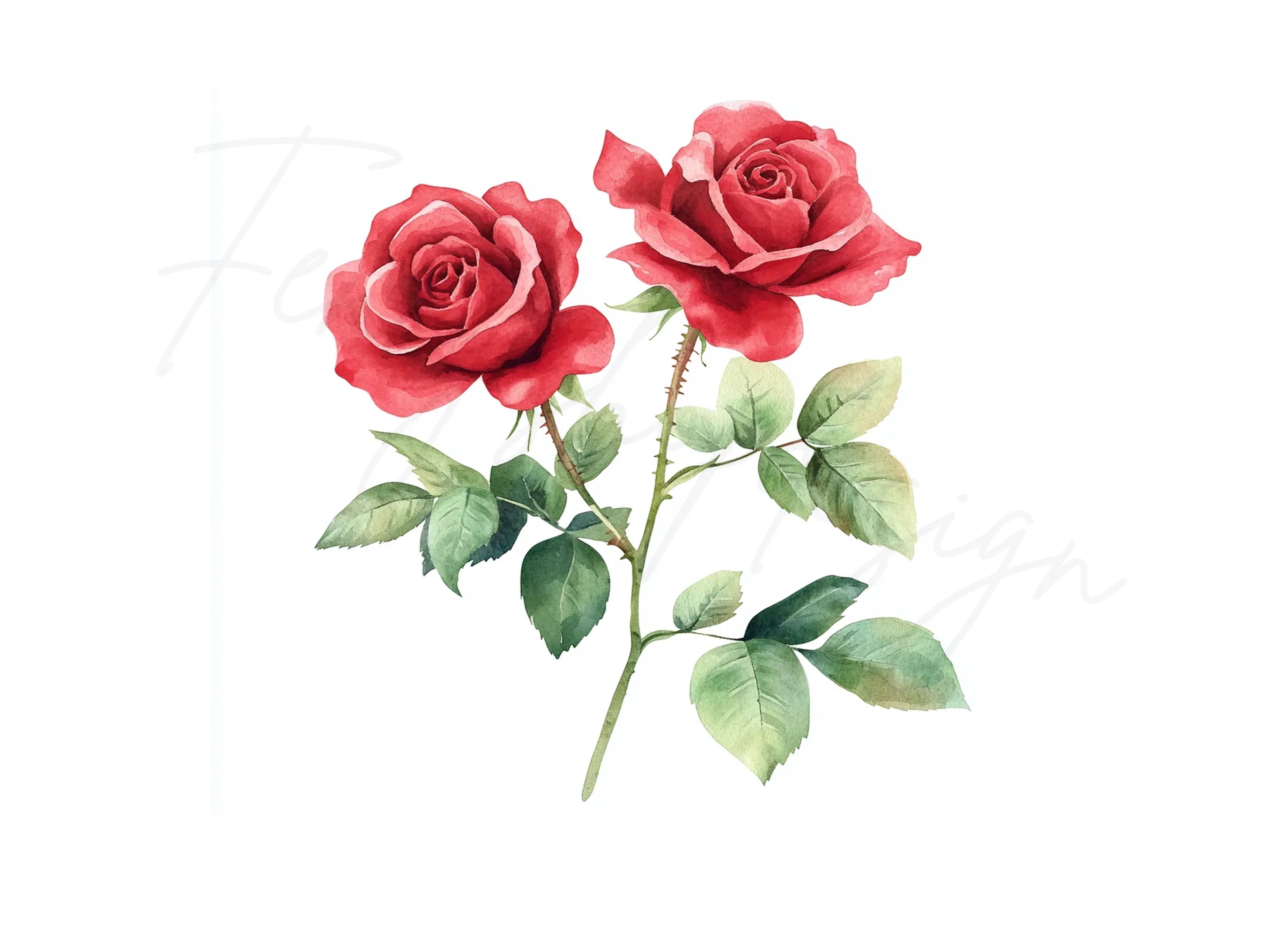 Red Roses Clipart Bundle - Image 2