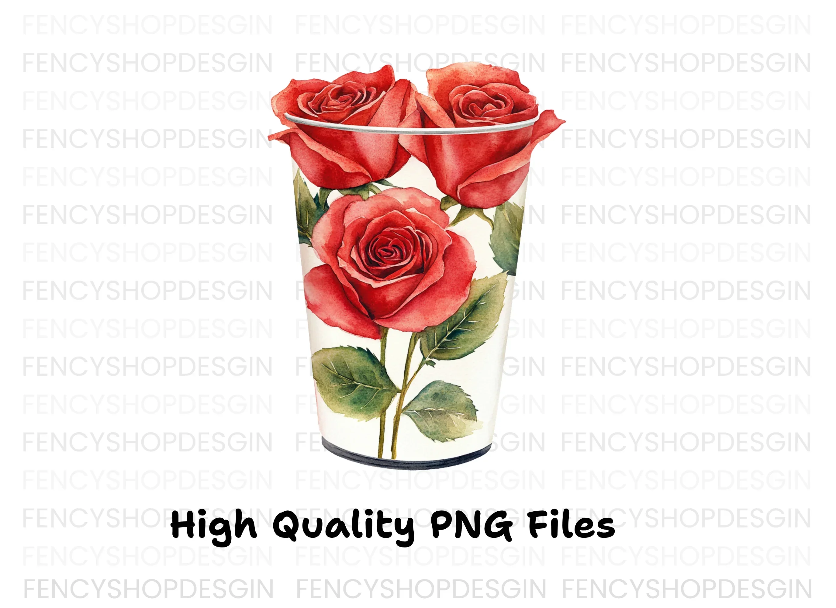 Red Roses in White Vase Clipart Bundle - Image 3