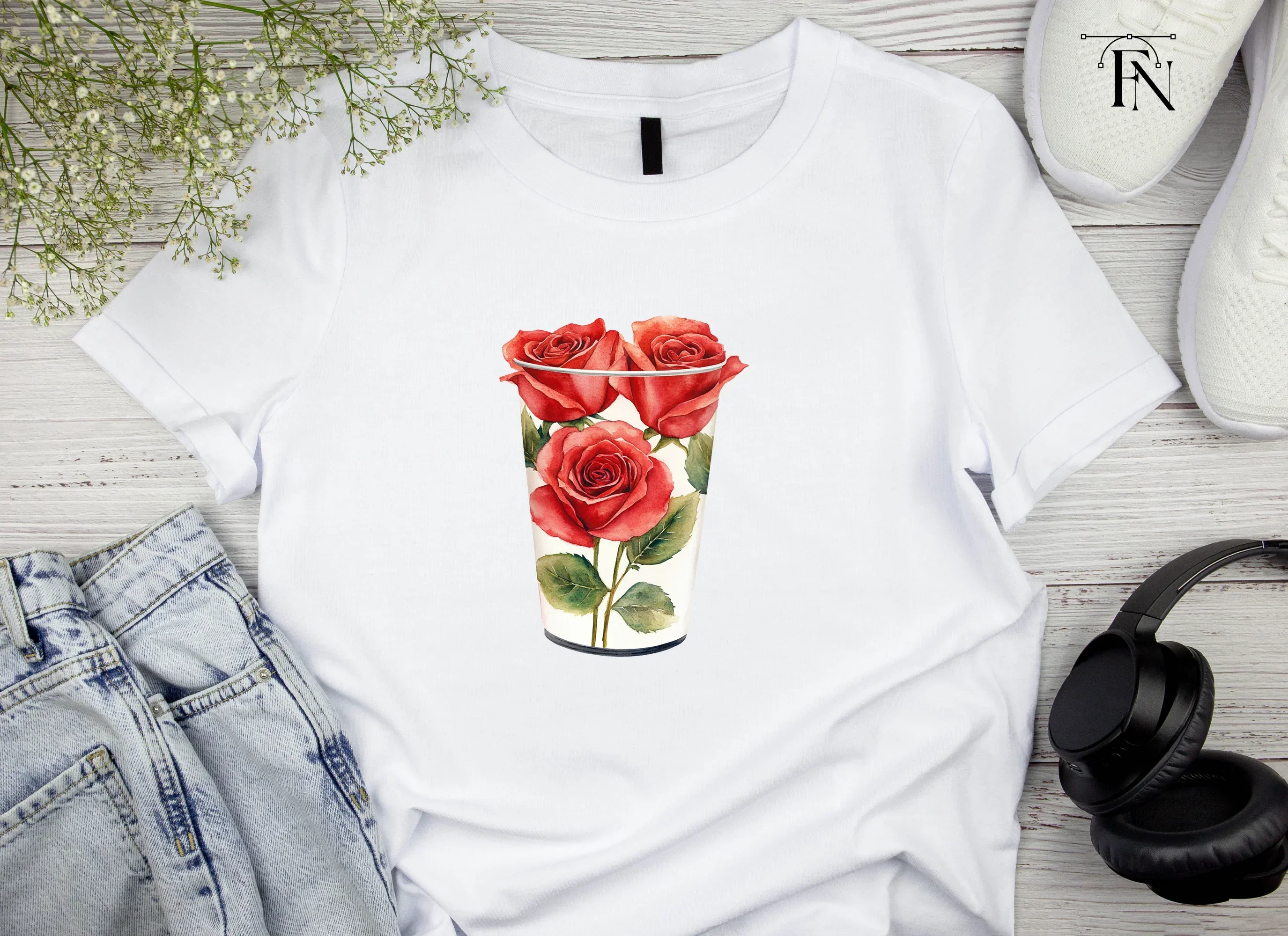 Red Roses in White Vase Clipart Bundle - Image 4