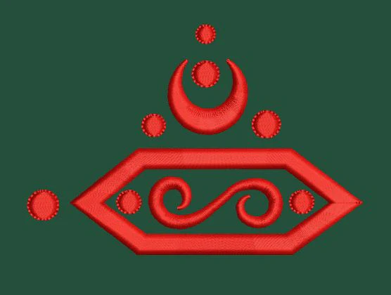 Red Stylized Design Embroidery Design