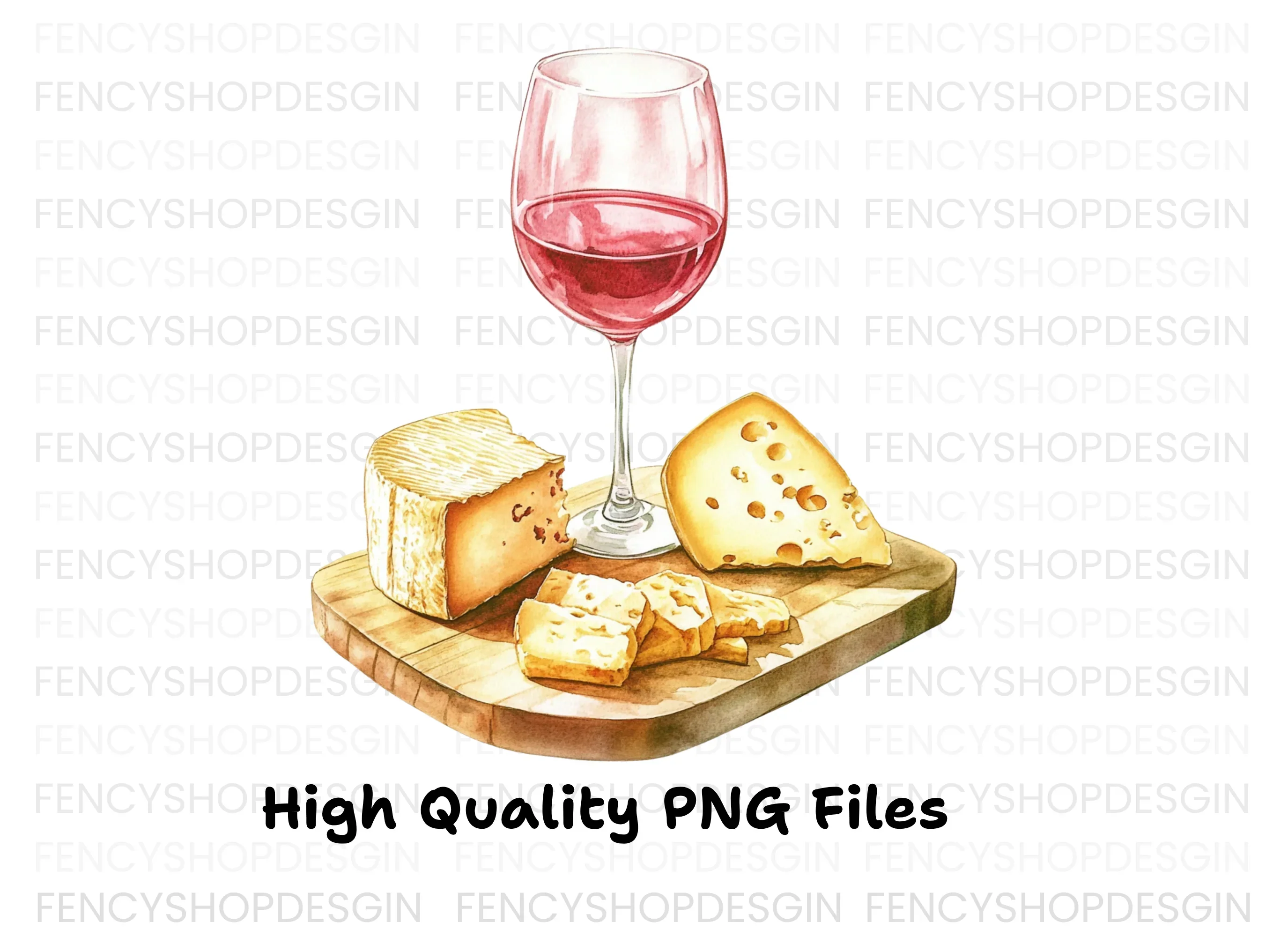 Red Wine and Cheese Board Clipart Bundle - Image 3